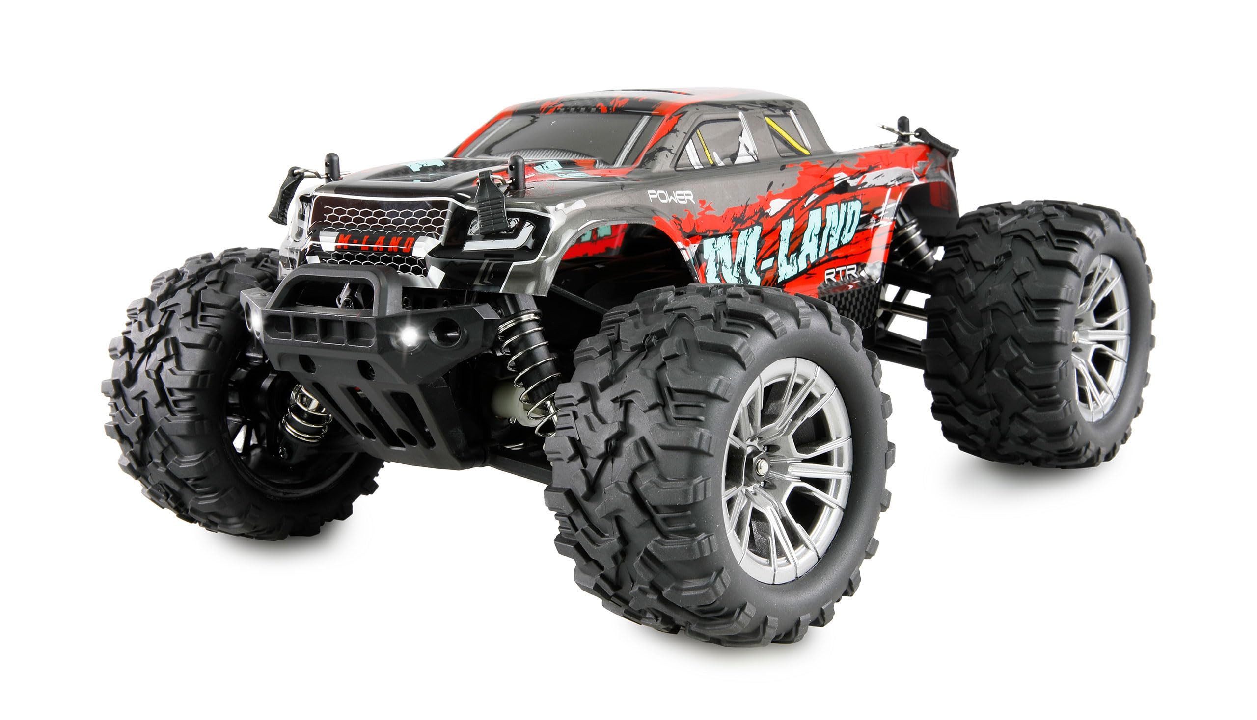 Amewi RC-Auto Ame M-Land Monstert 48km/h rot, Geschwindigkeit bis 48 km/h, rotes Design
