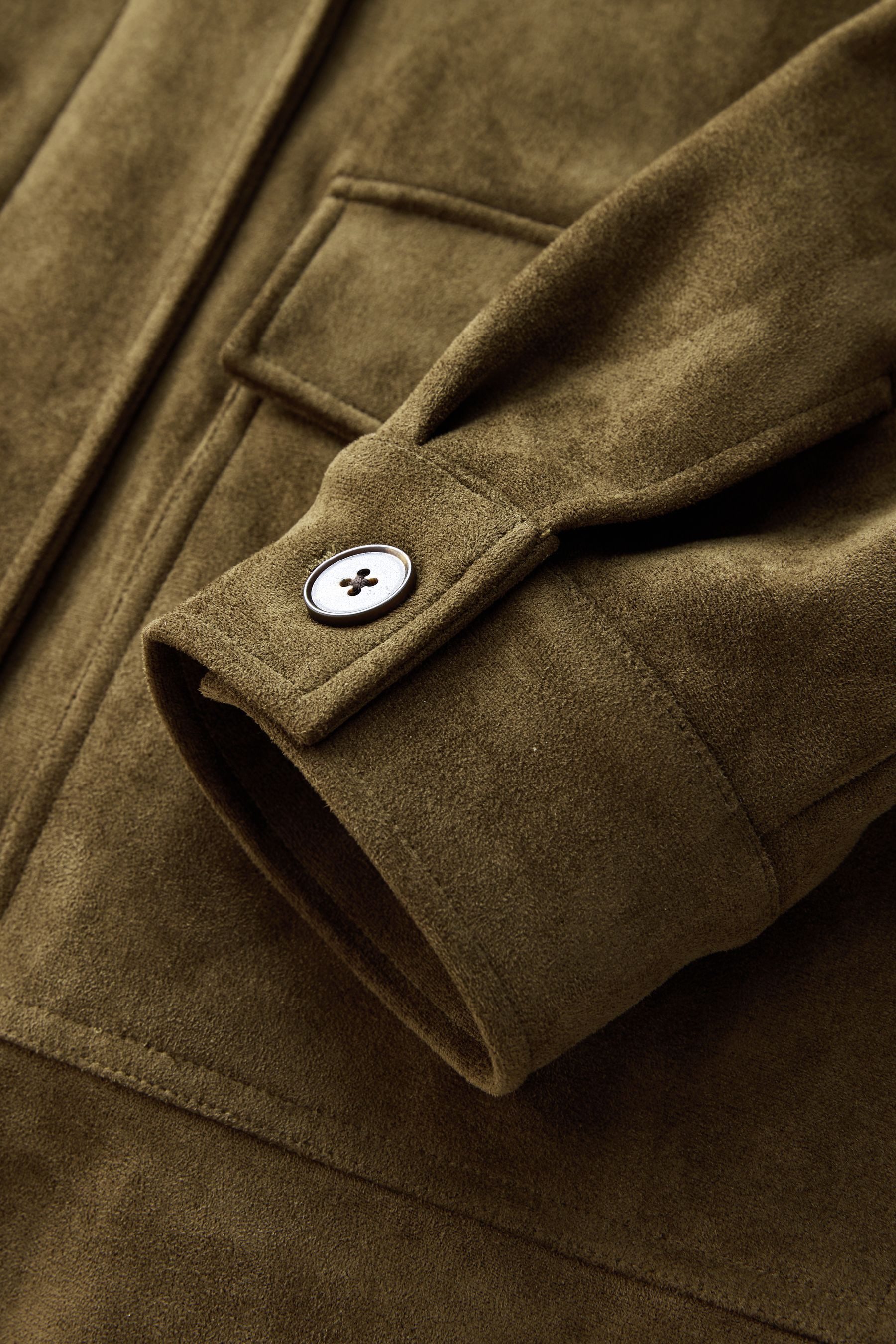 Next Lederimitatjacke Jacke aus Velourslederimitat, Kurzgröße (1-St) – Bild 3 von 5