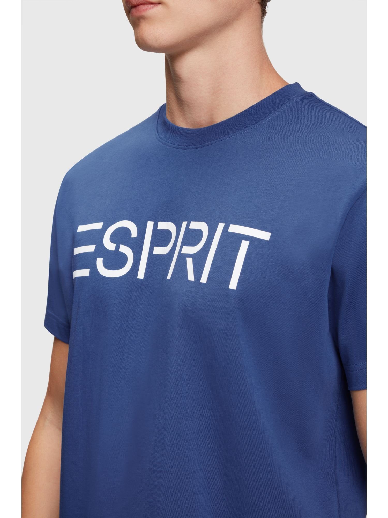 Logo mit (1-tlg) T-Shirt BRIGHT T-Shirt Esprit BLUE
