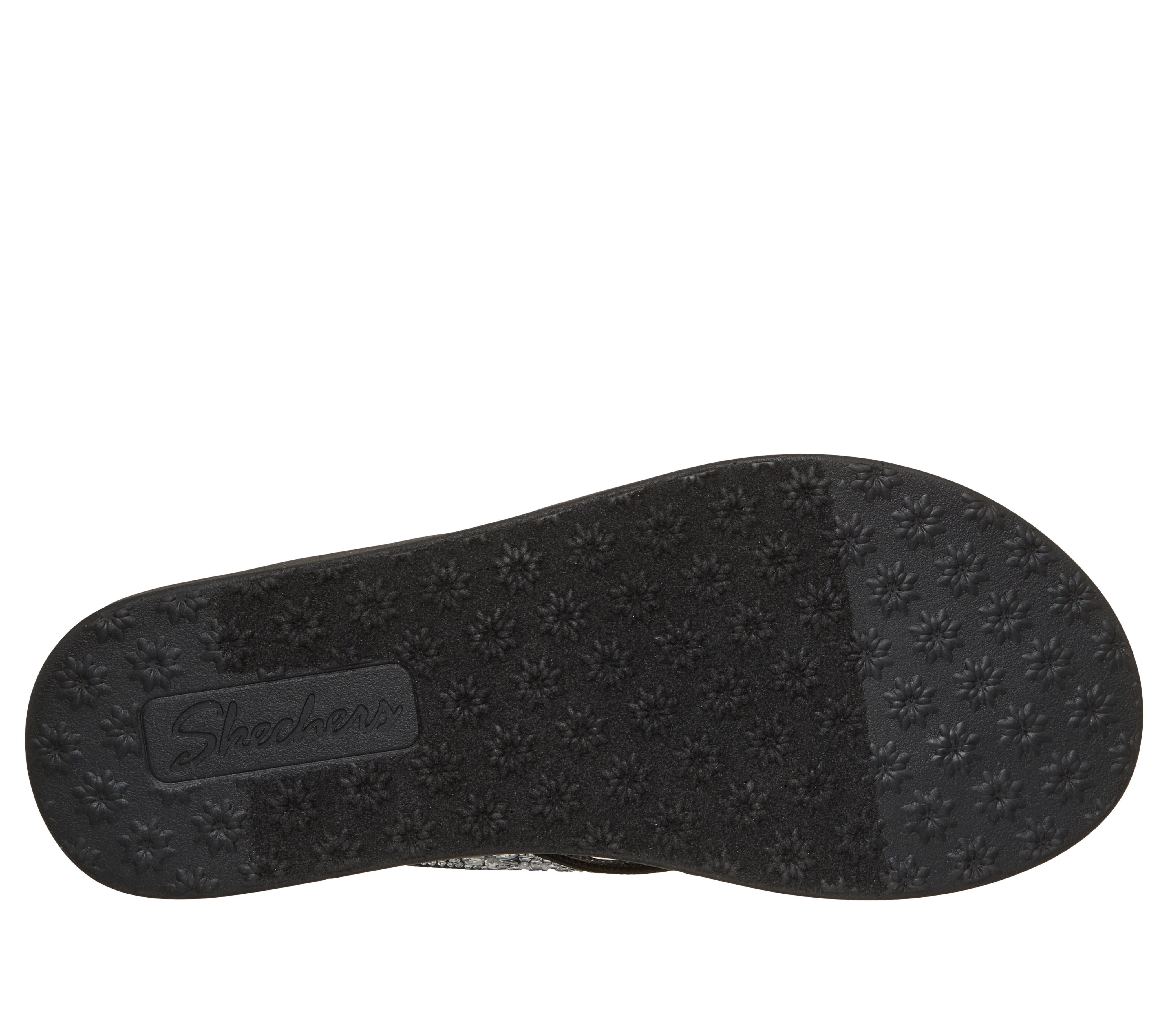 Skechers MEDITATION LUXE Zehentrenner Sommerschuh, Strandschuh, Urlaubsschuh mit Glitzersteine