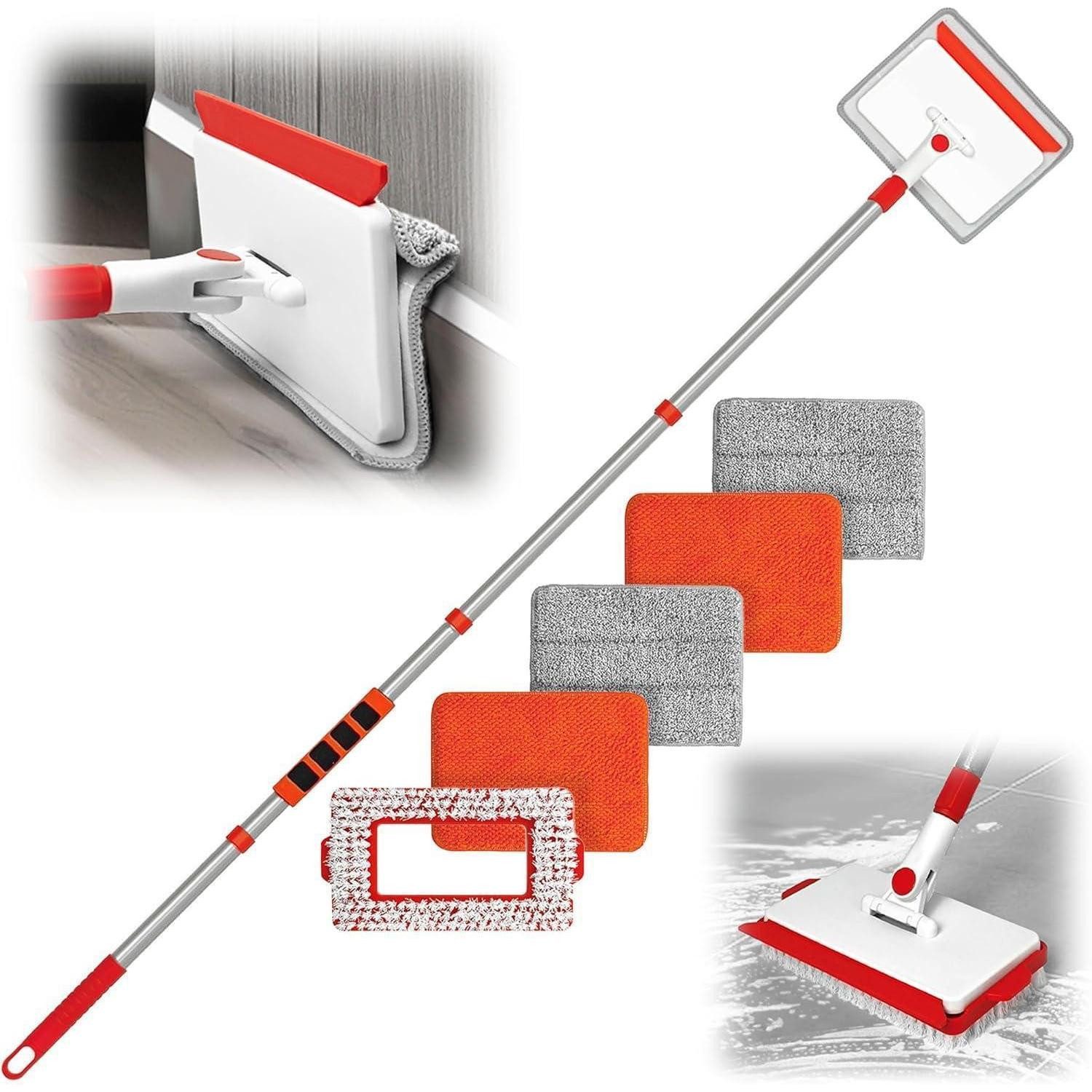 LuxusKollektion Wischmopp-Set Wischmopp Fliesenreiniger mit Langem Griff 142 cm, 4-in-1 Set Bürste