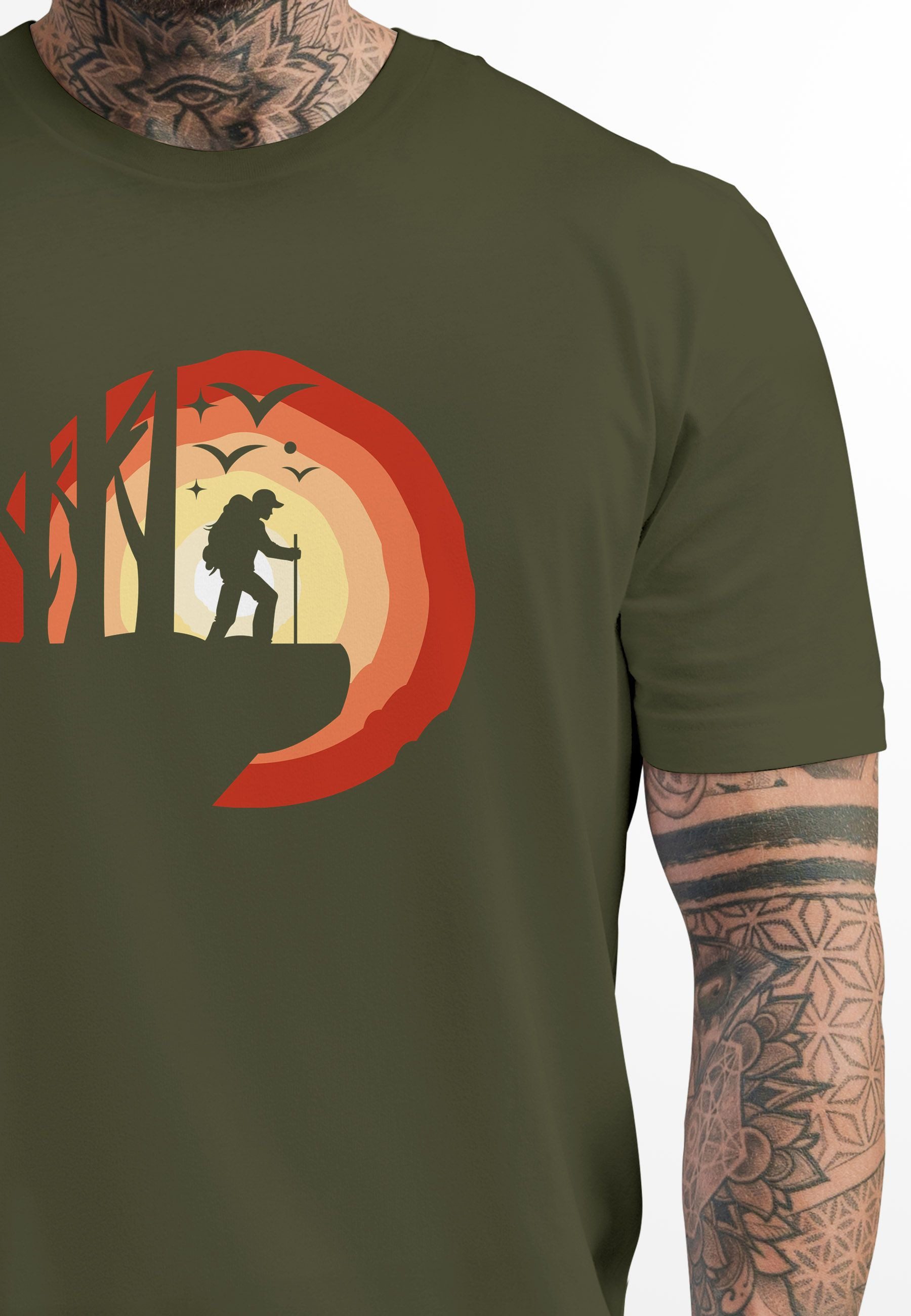 Neverless Print-Shirt Herren T-Shirt Wander-Motiv Trekking günstig online kaufen