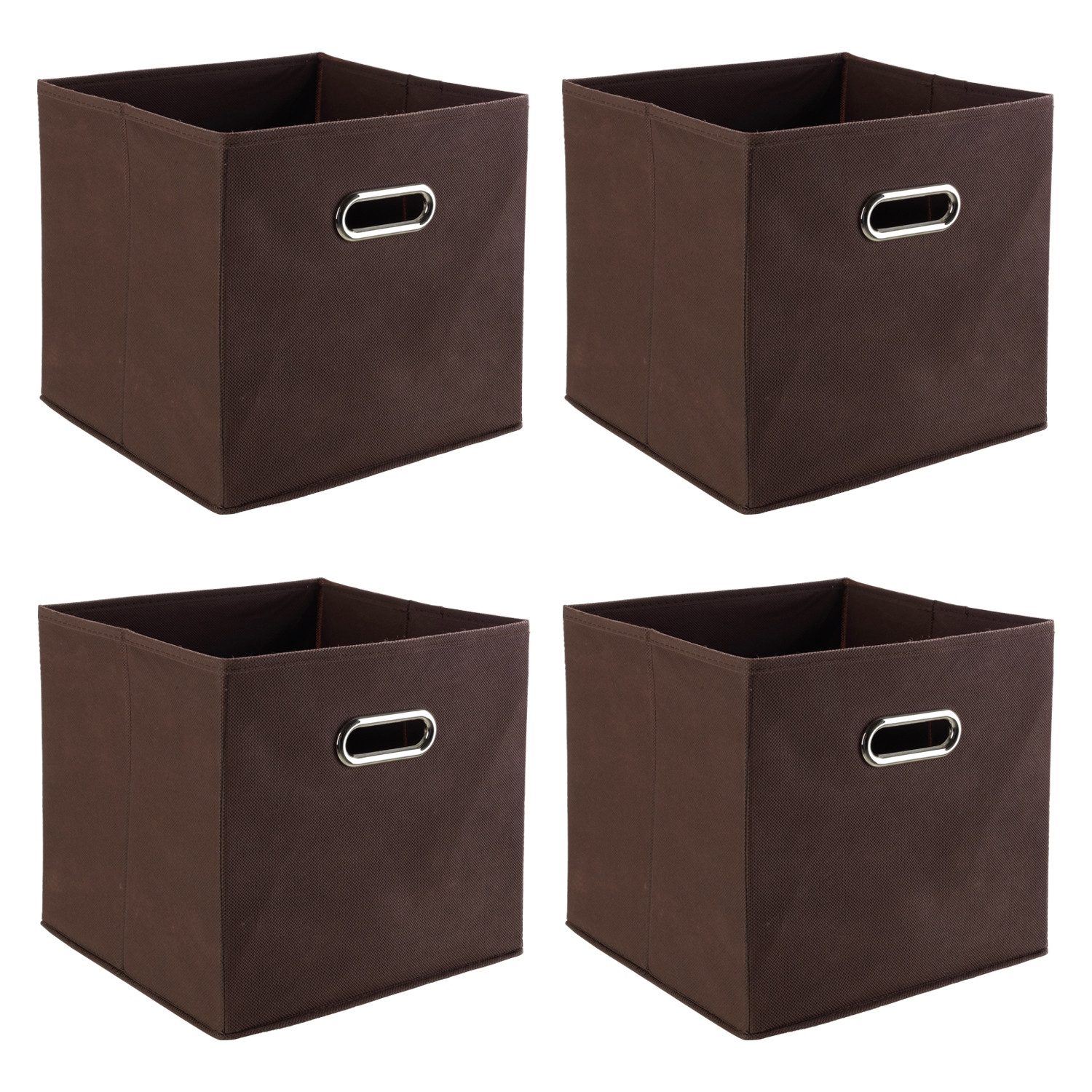 casa NOVA Aufbewahrungsbox NINO, 4er Set, Braun, B 27 x H 28 x T 27 cm, mit 2 seitlichen Griffen