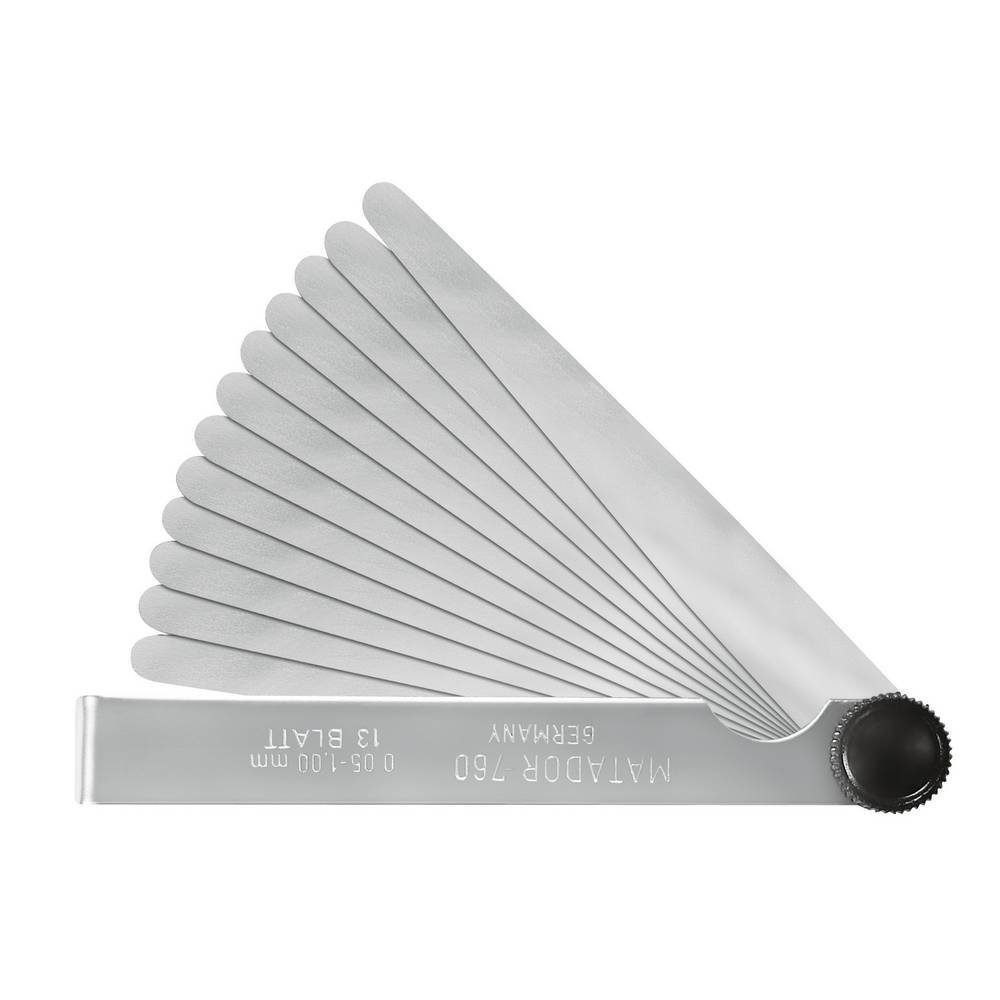 Fühlerlehre Fühlerlehren, 100 mm Blatt, 13 x 0.05 - 1.0