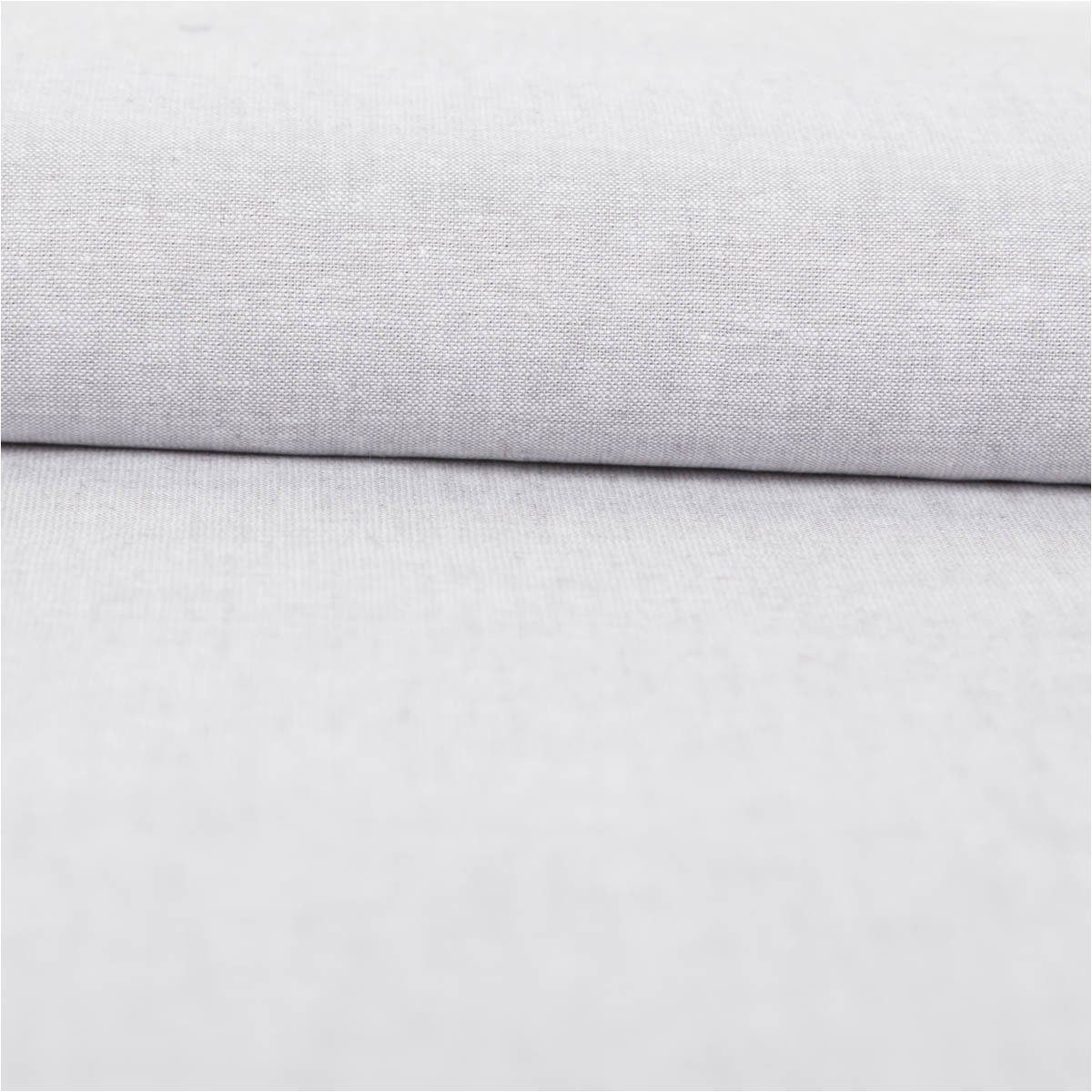 SCHÖNER LEBEN. Stoff Leinen-Baumwollstoff Meterware Chambray uni meliert hellgrau 138cm, pflegeleicht