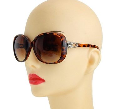 Ella Jonte Sonnenbrille stylishe Statement-Brille Horn-Optik mit silberfarbener Verzierung