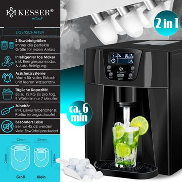 KESSER Eiswürfelmaschine, Eiswürfelbereiter Eiswürfelmaschine Edelstahl 100W Ice