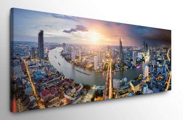 möbel-direkt.de Leinwandbild Bilder XXL Bangkok Skyline Wandbild auf Leinwand