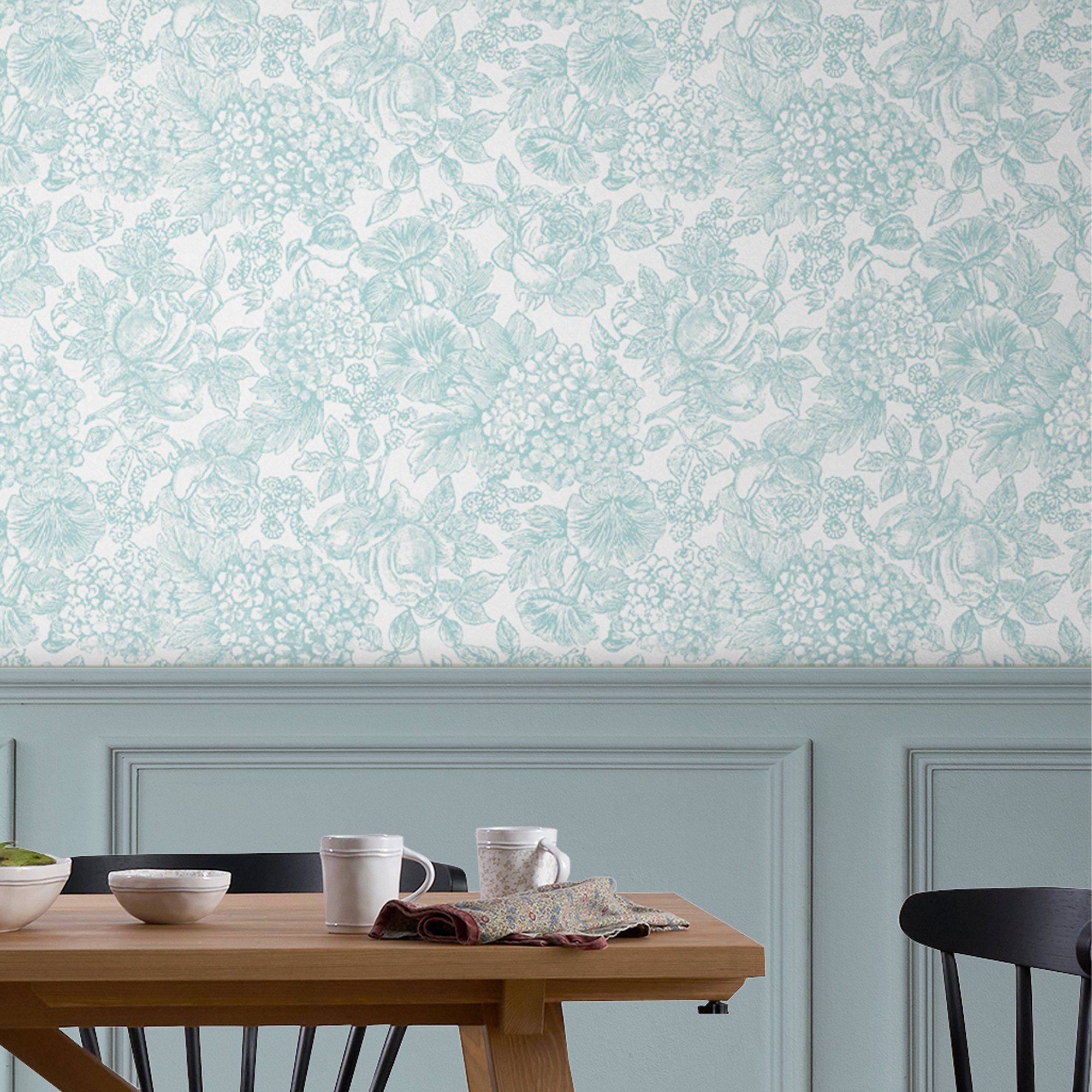 LAURA ASHLEY Vliestapete Louise, glatt, geblümt, (1 St), 10mx52cm (ca. 5m2)