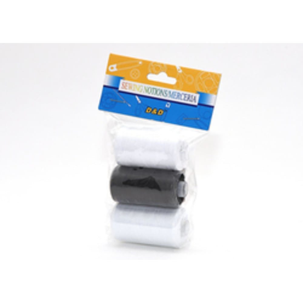 HundB Nähgarn 3 x 450 m Rollen, Polyester, 2 x weiß, 1 x schwarz Nähgarn, (Rollen, 3-St., Nähgarn), Faden Garn Nähfaden Spule Polyesterfaden Weiß Schwarz Rolle
