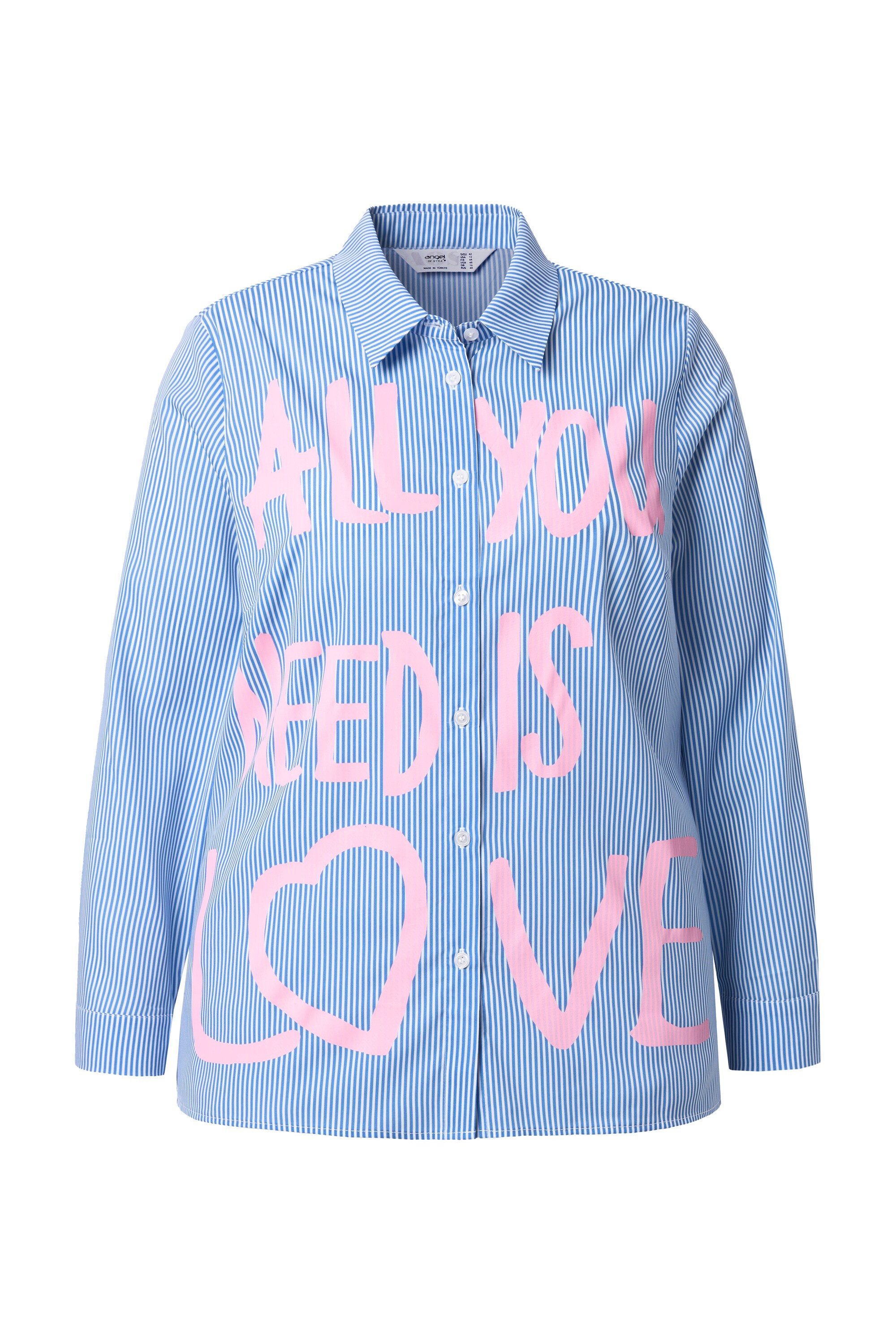 Angel of Style Hemdbluse Streifenbluse Loose Fit Schriftzug günstig online kaufen