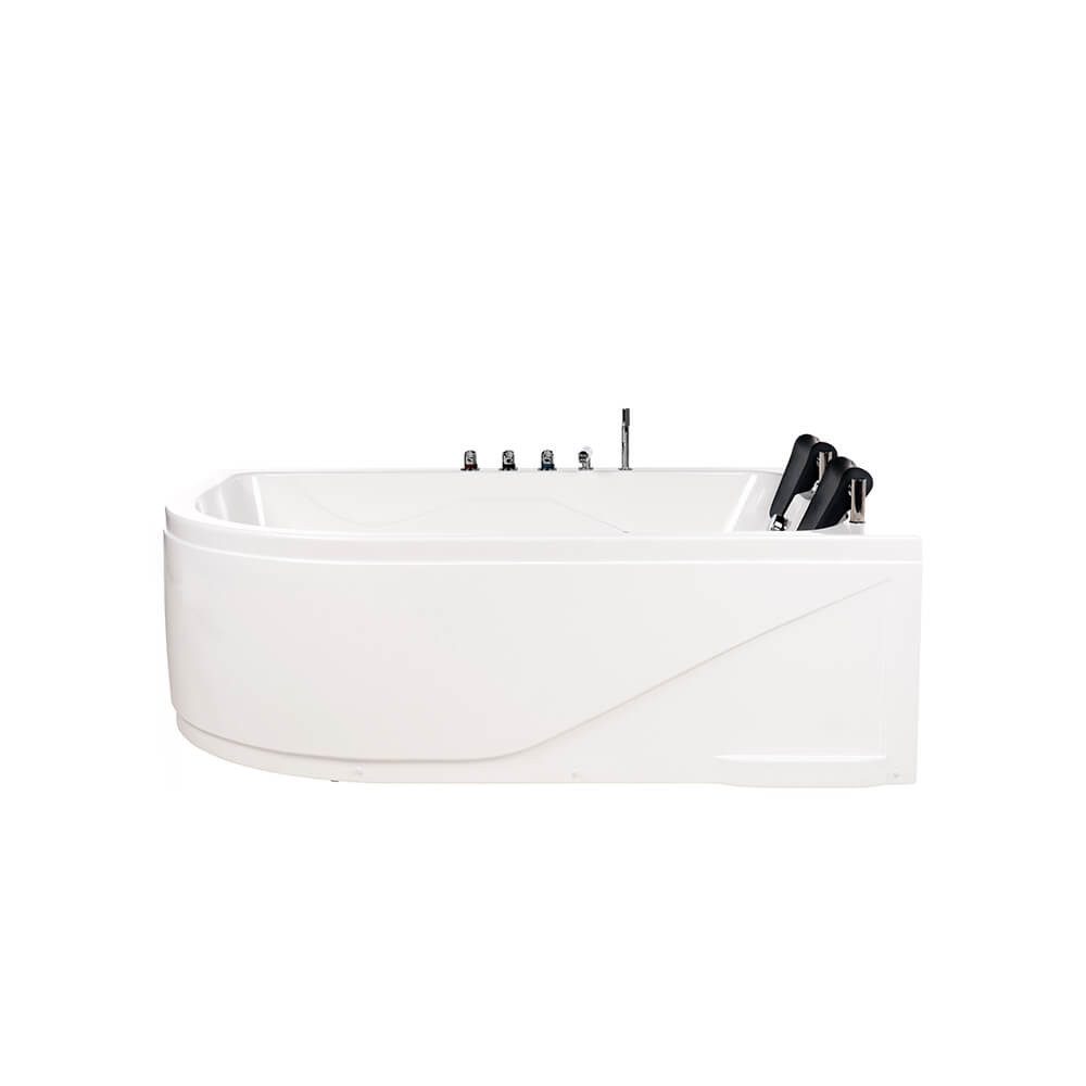 HOME DELUXE Whirlpool-Badewanne BLUE OCEAN - XL 180 x 120 cm, (inkl. Nackenkissen, Armaturen und Whirlpoolpumpe), ABS-Sanitäracryl, Eckwanne, 2 Personen
