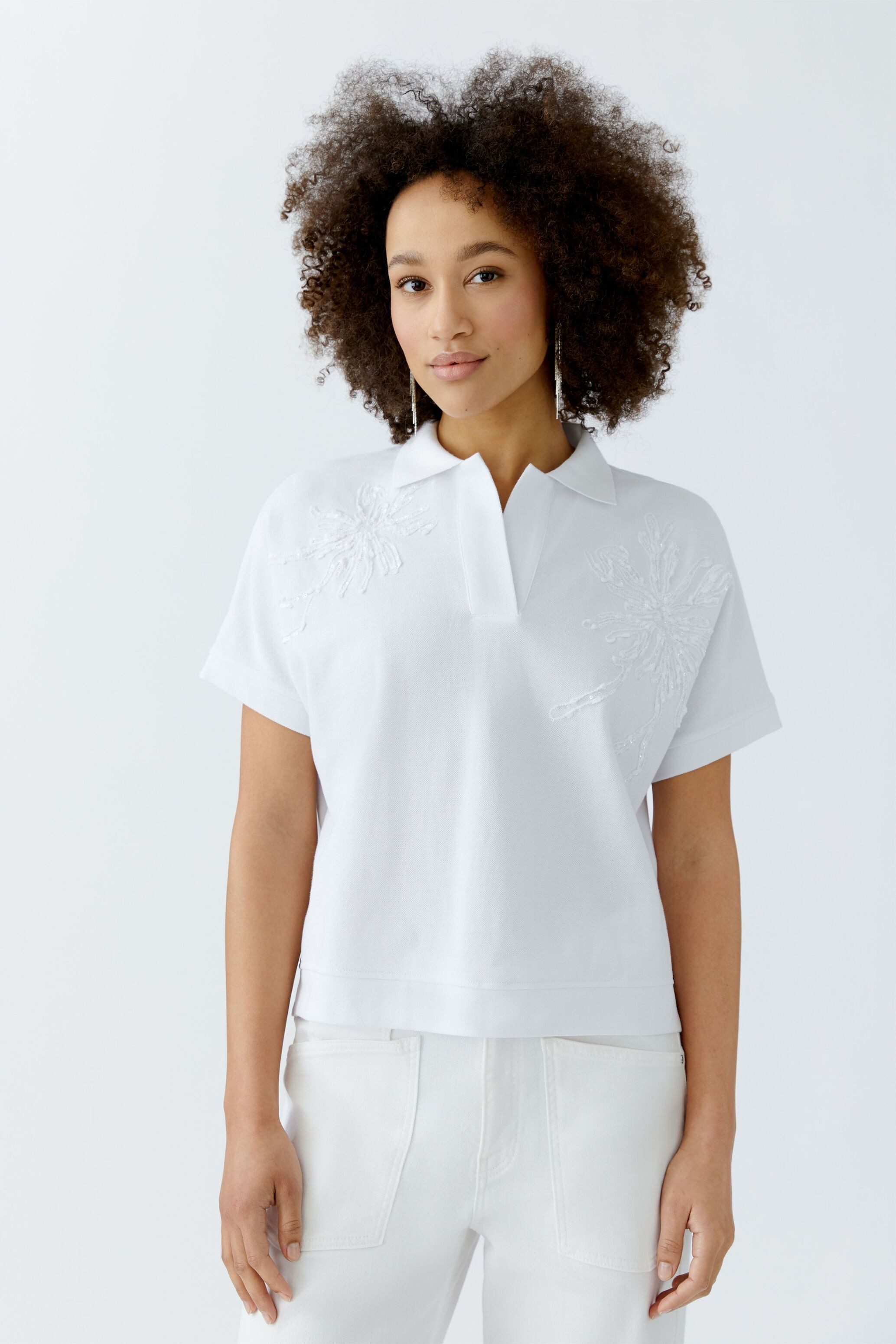 Oui T-Shirt Poloshirt Baumwollpiqué günstig online kaufen