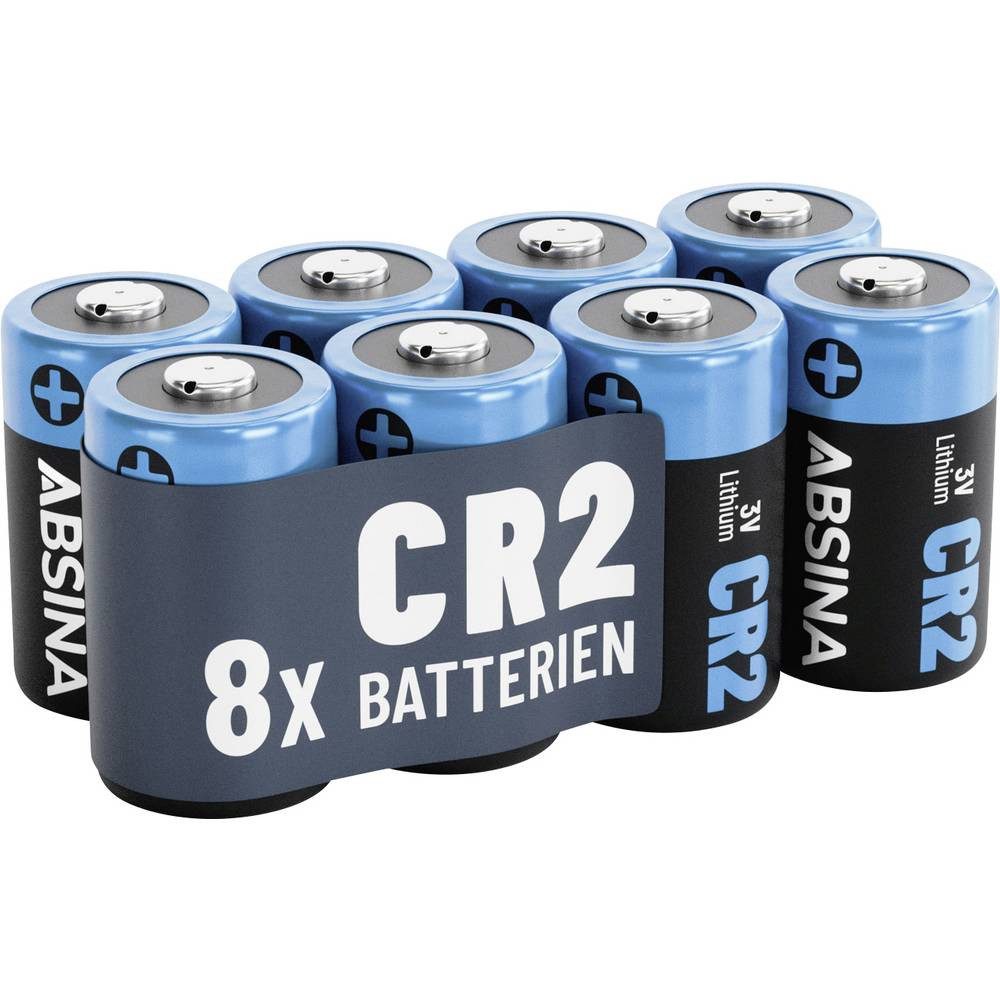 ABSINA Spezial-Batterie CR2 Lithium 800 3 V 8 St. 401036-8 Fotobatterie