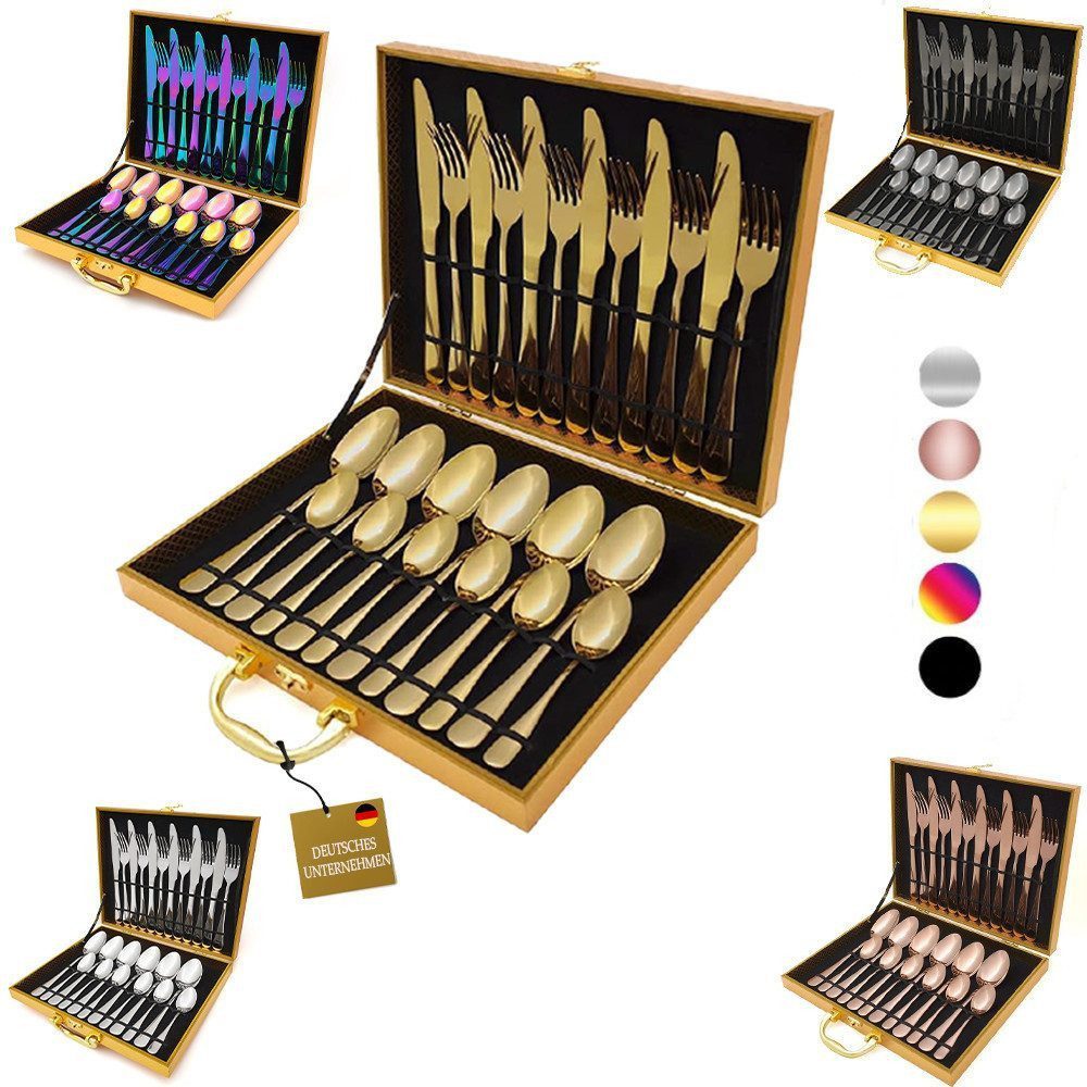 Faizee Home Besteck-Set Faizee Home Besteck-Set Besteck-Set Besteck Set Edelstahl (24 -tlg) (24-tlg), Edelstahl