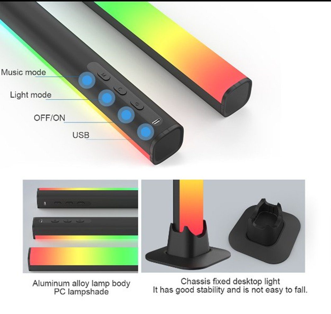 XDOVET LED Stück Smart LED TV, Lightbar,Bluetooth Musik APP Streifen mit Sync LED und Hintergrundbeleuchtung,Lampe Ambient Stripe 2 RGB