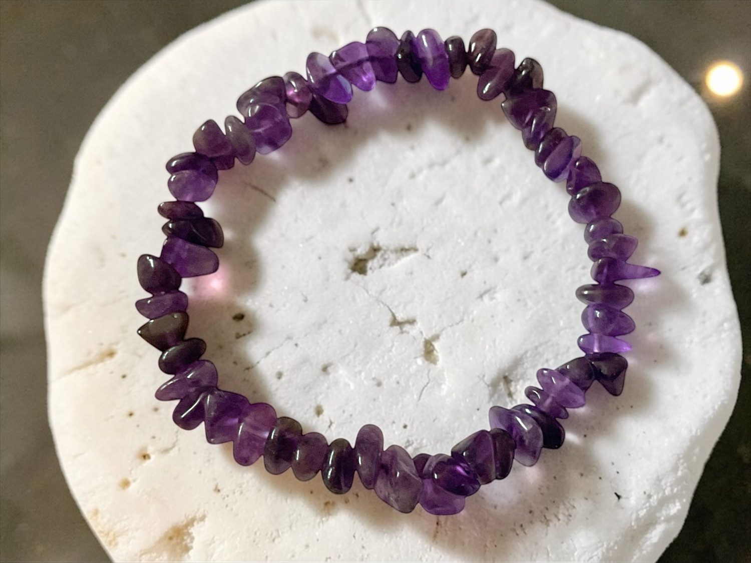 Steinfixx® Armband Amethyst Splitterarmband - Edelstein - Brasilien (16 cm Umfang, 1-tlg., beliebter und besonderer Edelstein), 100 % echt, Handarbeit I AAA-Qualität
