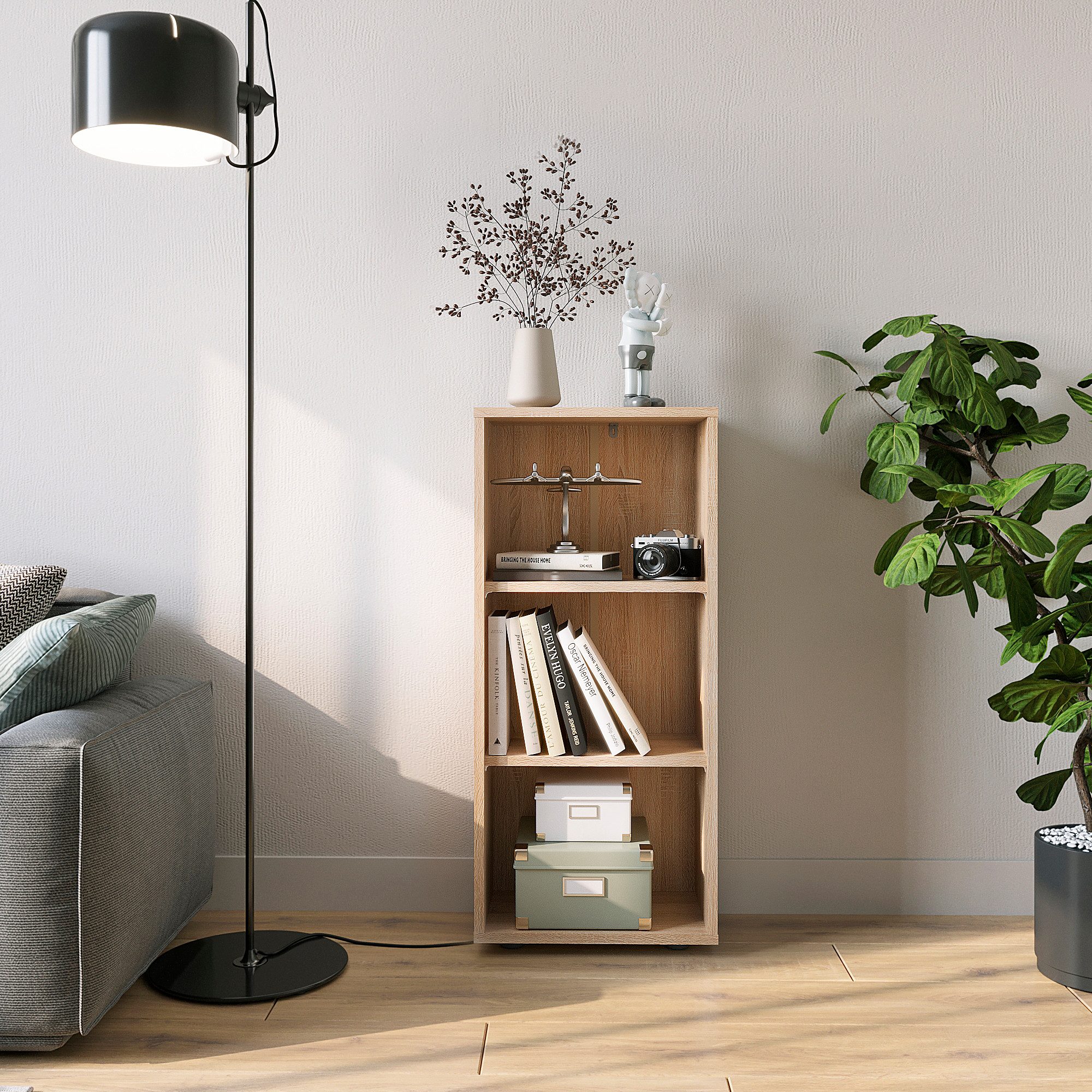 KOMTO Bücherregal Lumo 40 cm Weiß günstig online kaufen