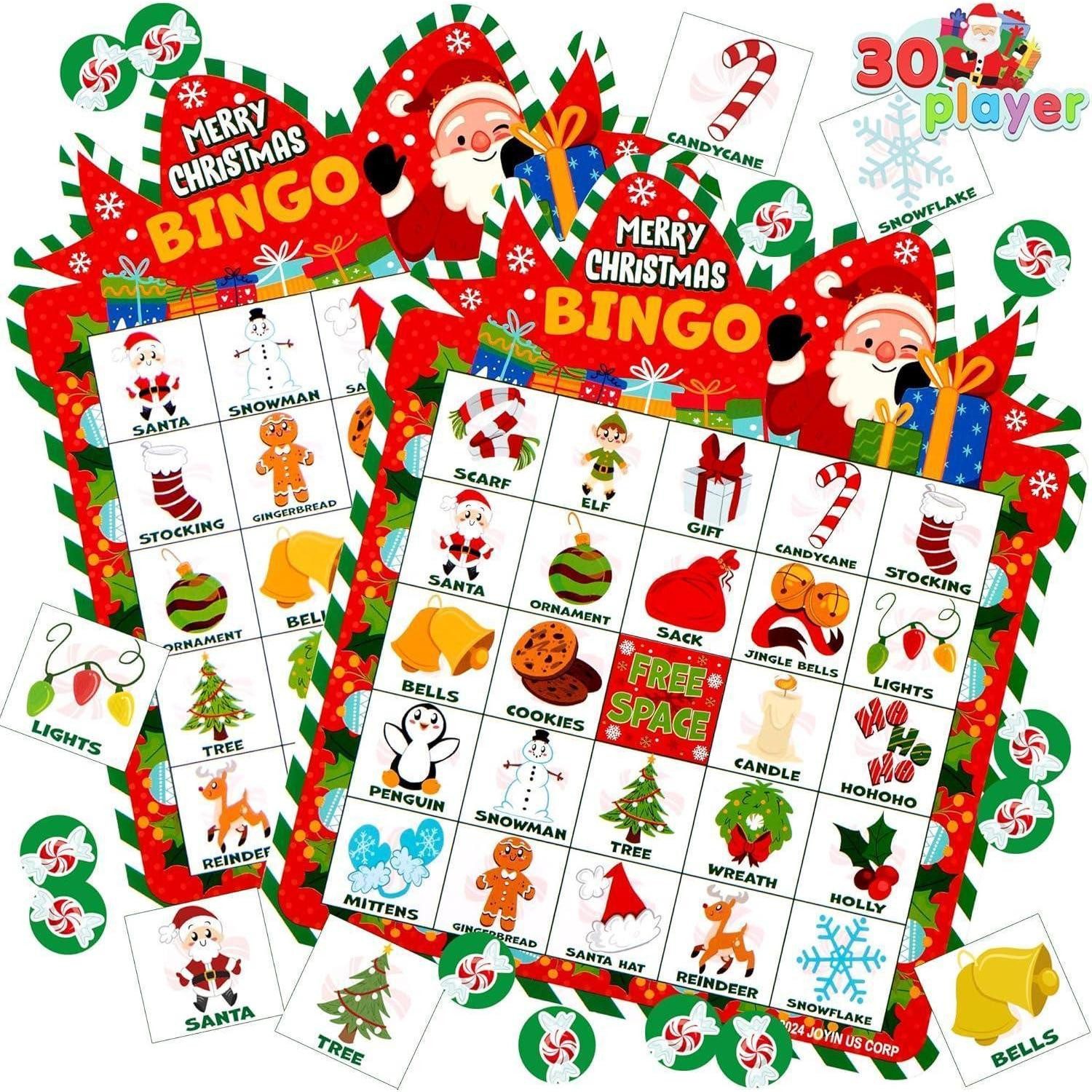 LuxusKollektion Spiel Weihnachts Bingokarten 5x5 28 Spieler Kinder Party Traditionell
