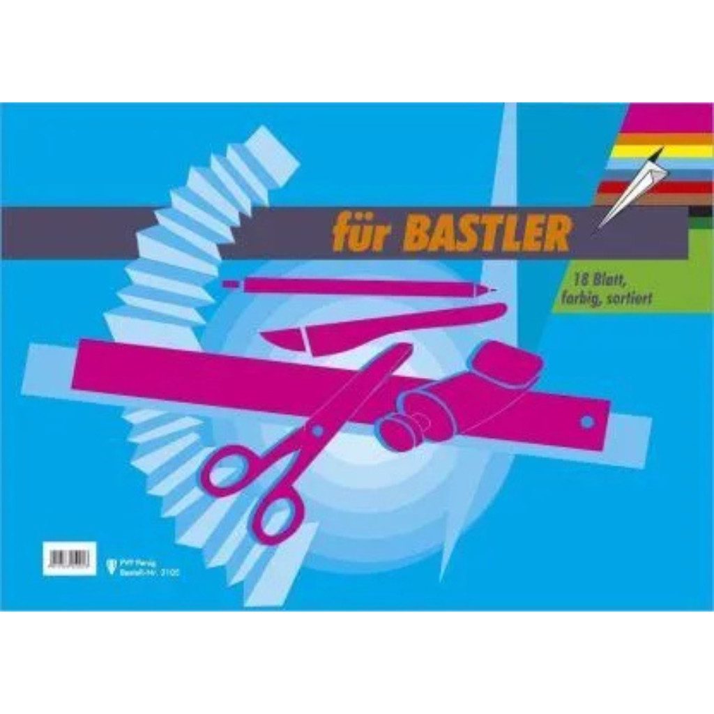 Papierdekoration Bastelmappe Buntpapier sortiert A3 18BL PENIG 3105, Perfekt für Schulprojekte