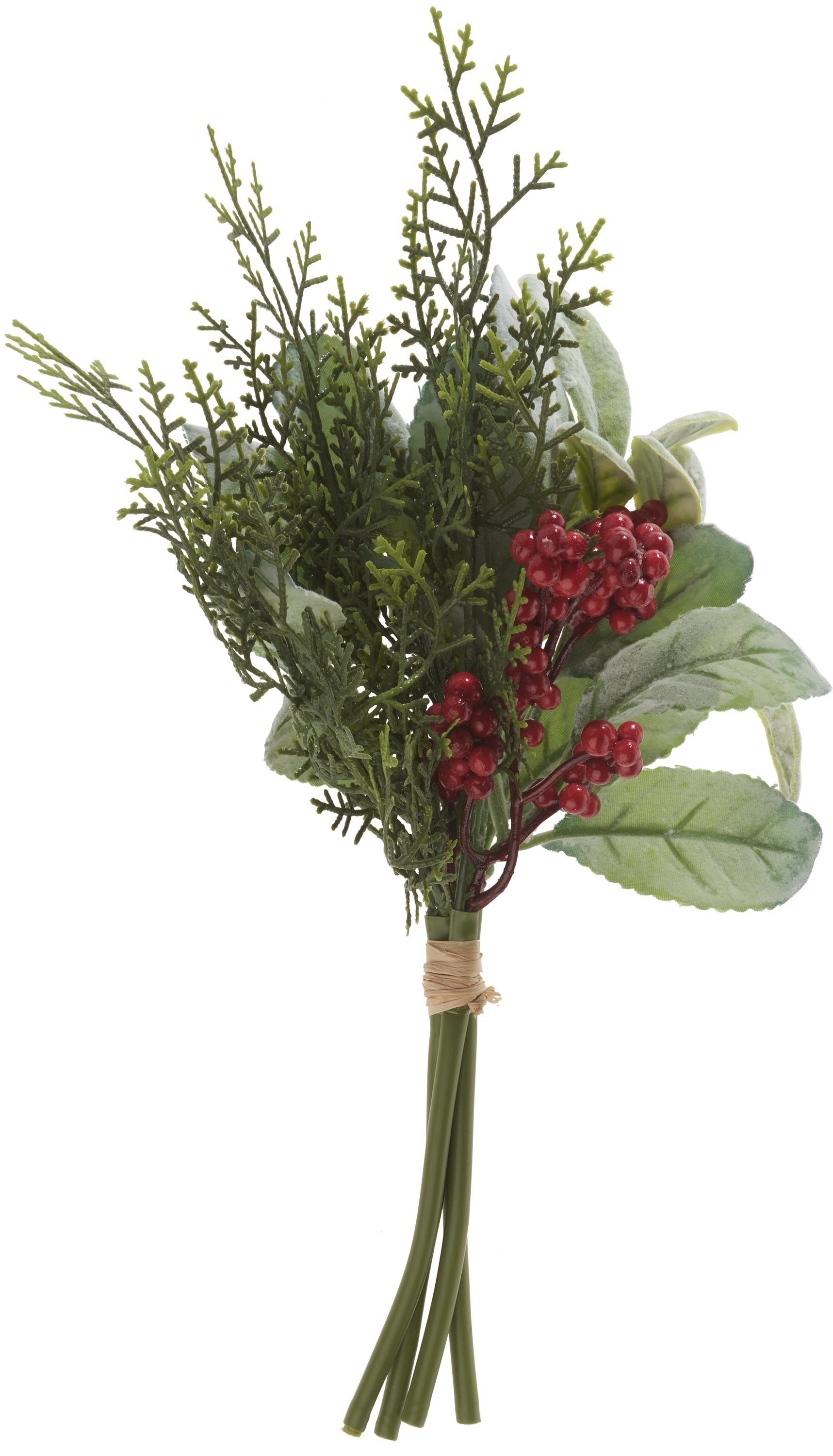 Kunstblume Bund Beeren-Zeder-Blatt-Mix, 27 cm