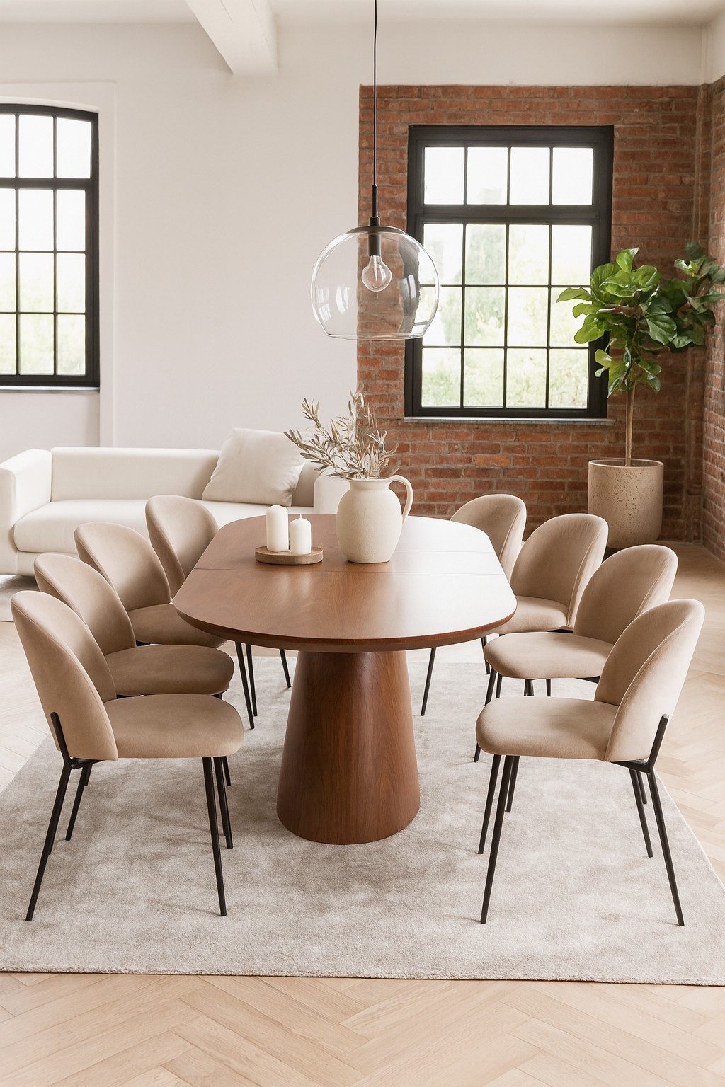 moebel-direkt-online Säulen-Esstisch Esstisch 160-200 cm ausziehbar, von 160 cm bis auf gesamt 200 cm ausziehbar