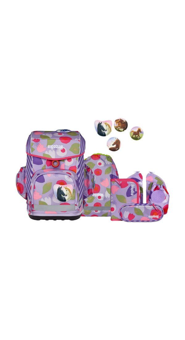 ergobag Schulranzen cubo light Set (5-tlg., 5-teiliges Set), wiegt nur 780g