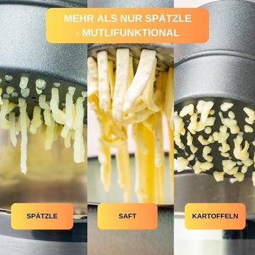 Thiru Spätzlepresse Kartoffelpresse mit Auflagerasten - Spätzle, Kartoffeln, Saft, Knöpfle, Made in Germany