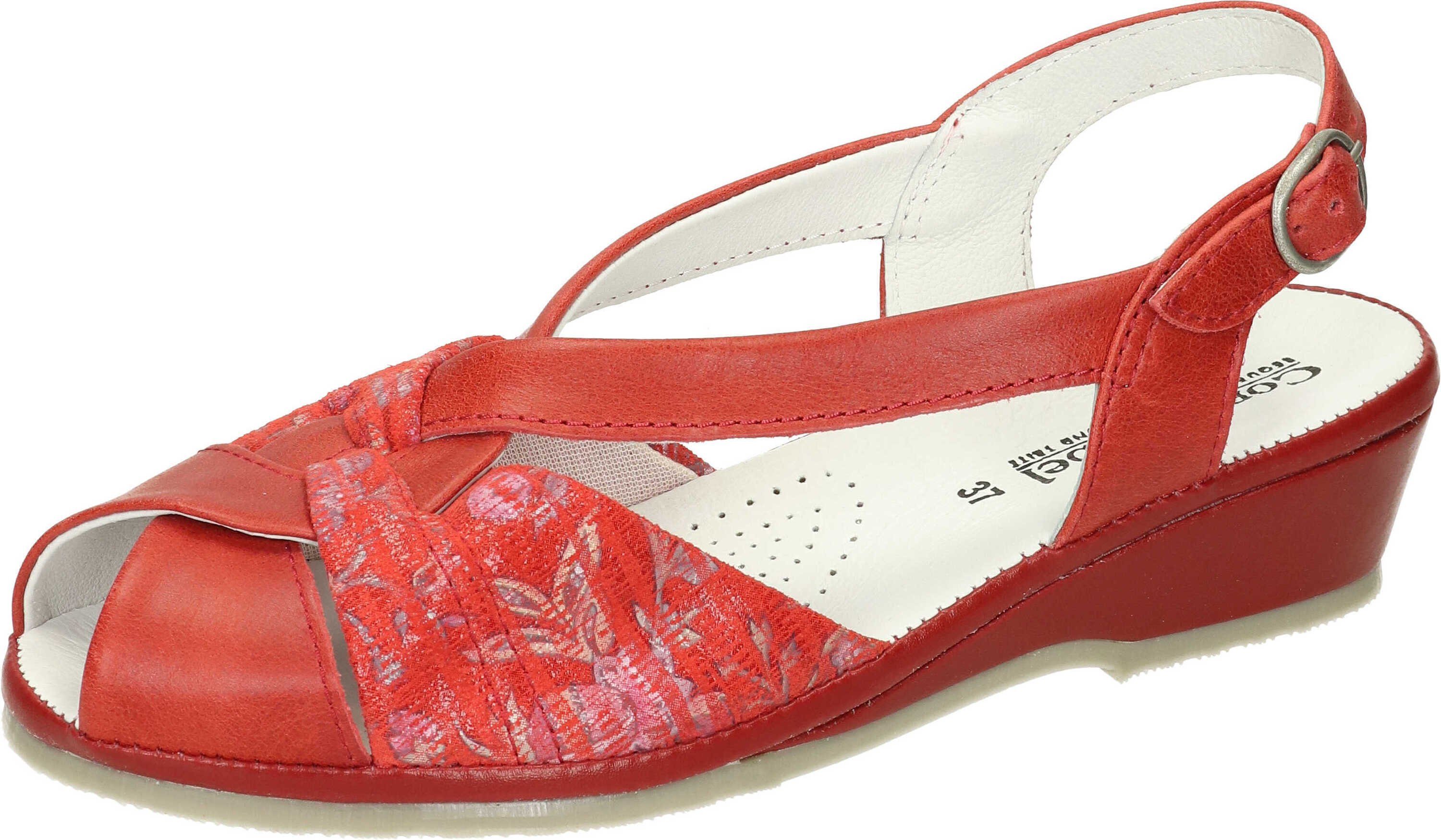 Comfortabel Sandalen Sandale aus Veloursleder rot | Riemchensandalen