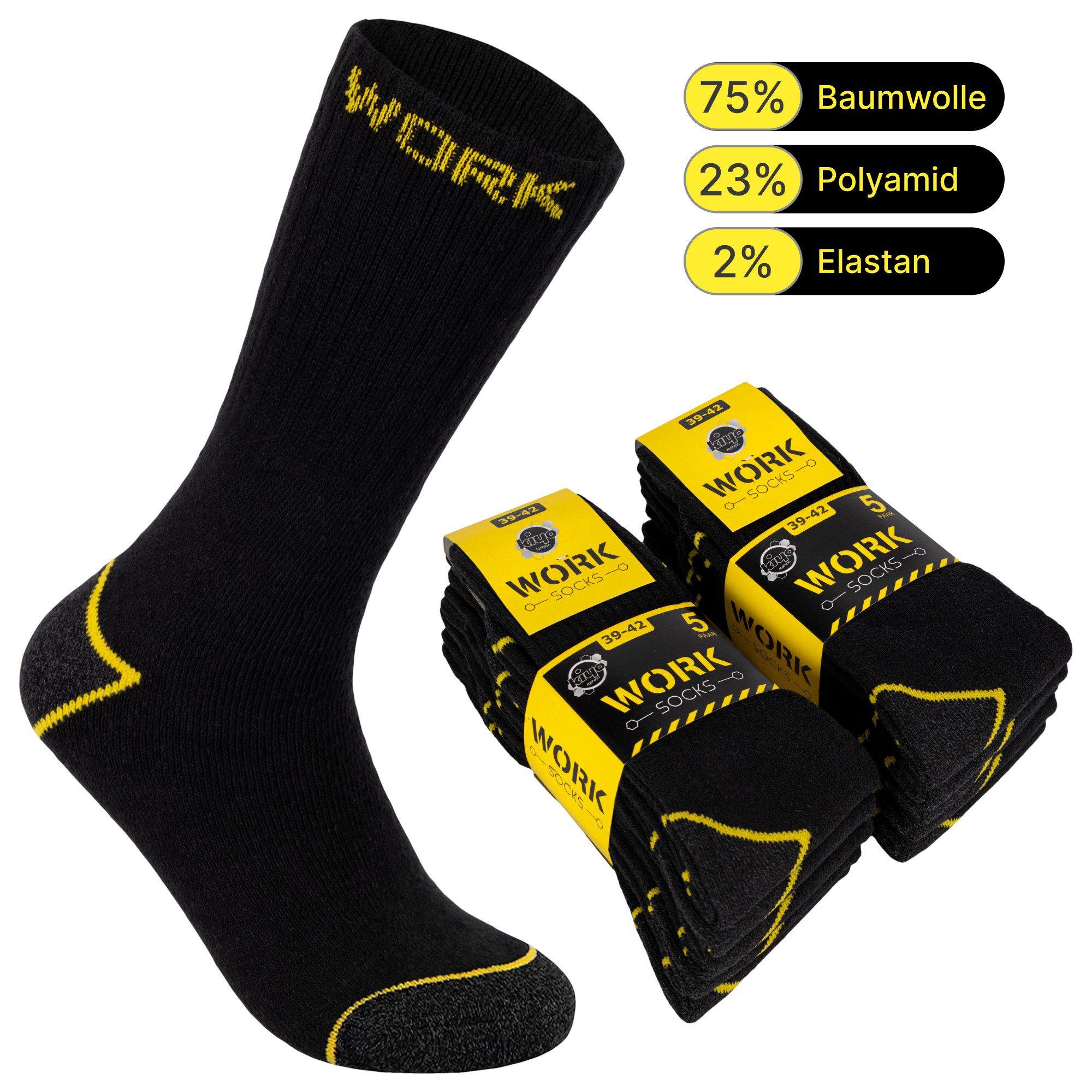 Arbeitssocken Herren Arbeitssocken (10 oder 20 Paar) WORK Socken Baumwolle