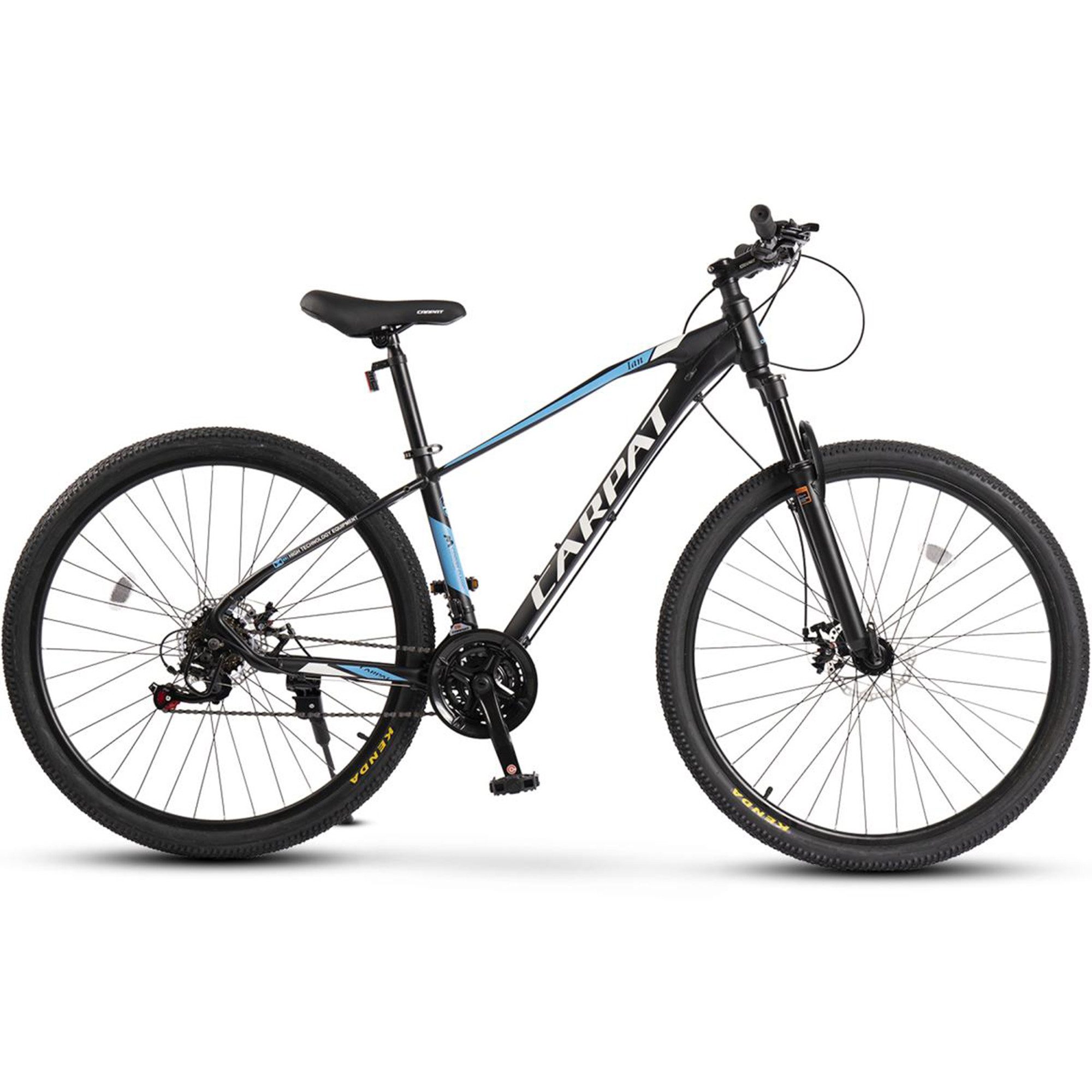 CARPAT SPORT Mountainbike 29 Zoll Fahrrad für Herren Damen Jungen, 21 Gang Shimano Tourney Schaltwerk, Kettenschaltung, Aluminium Rahmen, Jugendfahrrad MTB Hardtail Schnellverschlusssystem