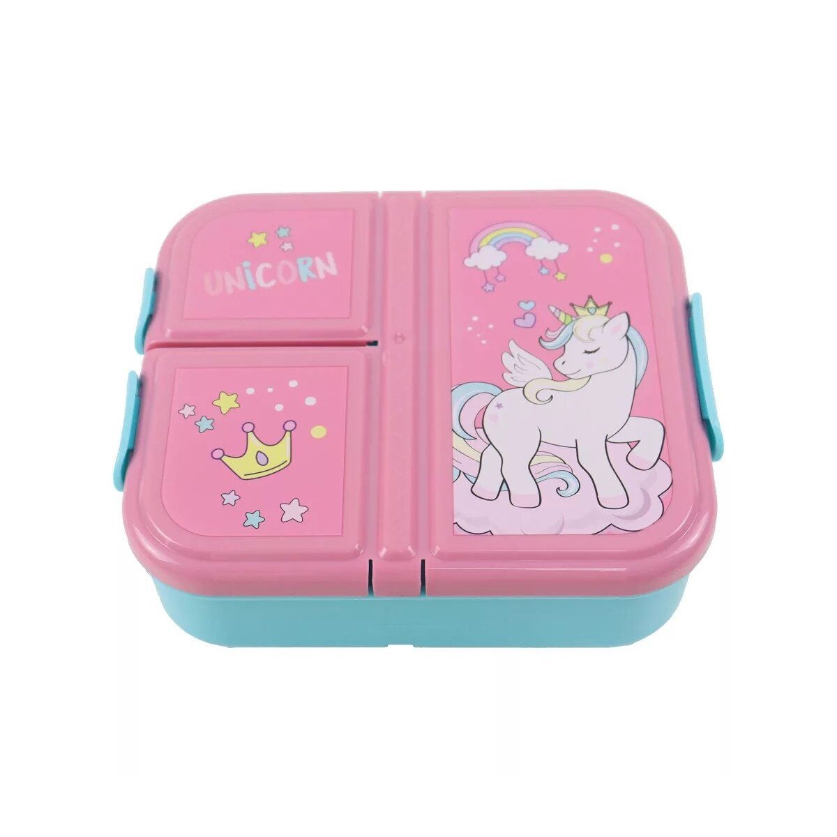 einhorn Lunchbox Einhorn Crown mehrfach unterteilter Brotdose, Lunchbox, 100% Kunststoff, (1-tlg)