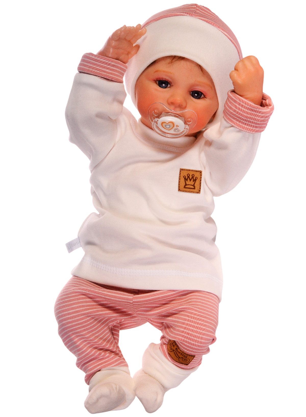 La Bortini Erstausstattungspaket Baby Geschenk Set Paket Hose Langarmshirt Mütze Socken Tücher (Bekleidung für Baby Mädchen, Erstlingsset auch für Frühchen, Geschenkset für Neugeborene, Spucktücher und Baby Anzug) elastisch, weich, 44 46 50 56 62 68 74