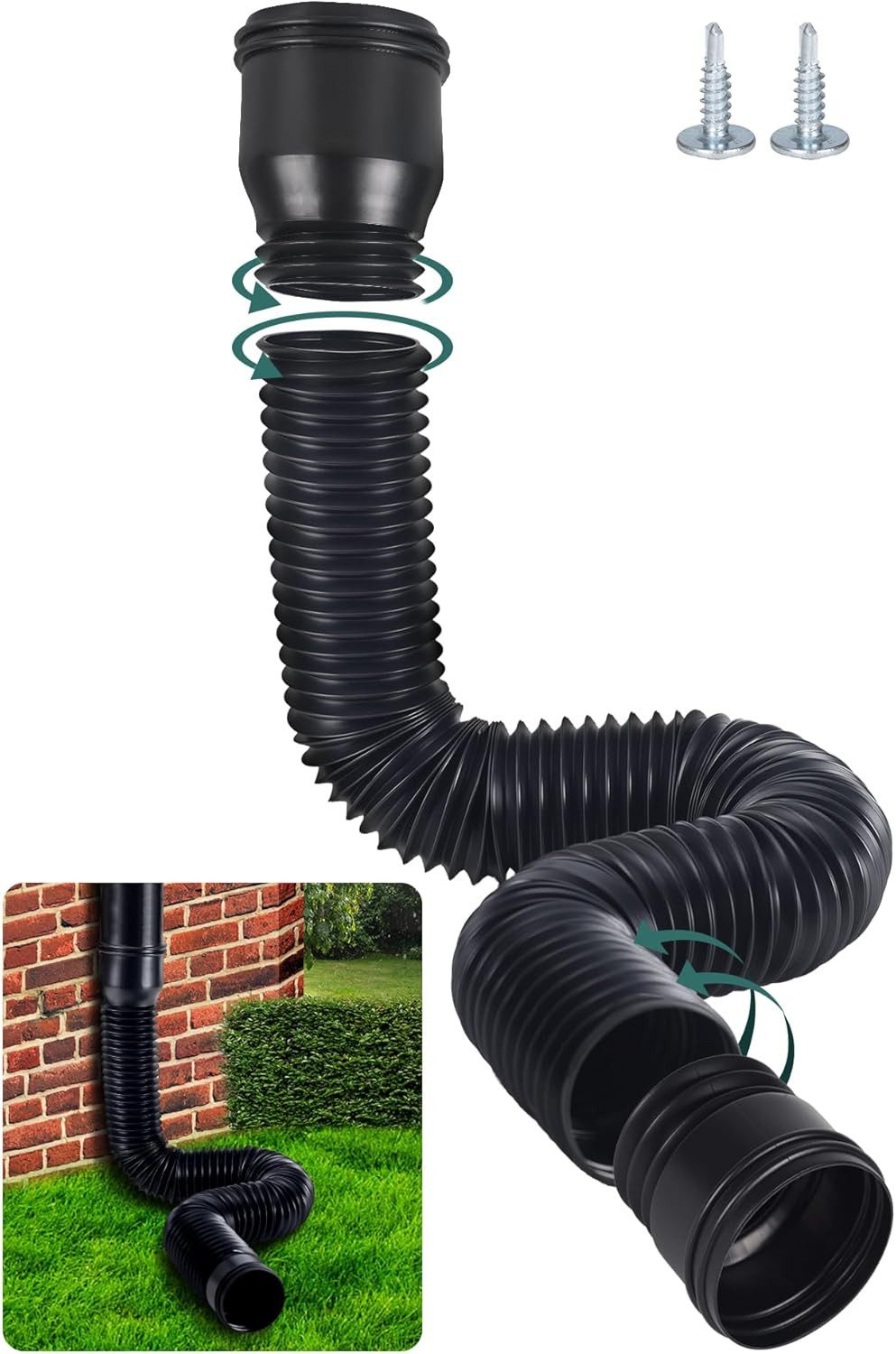 FELIXLEO Schlauchverlängerung Gutter Flexible Downpipe Extension,for Downpipe 80/100 mm (1 Piece)