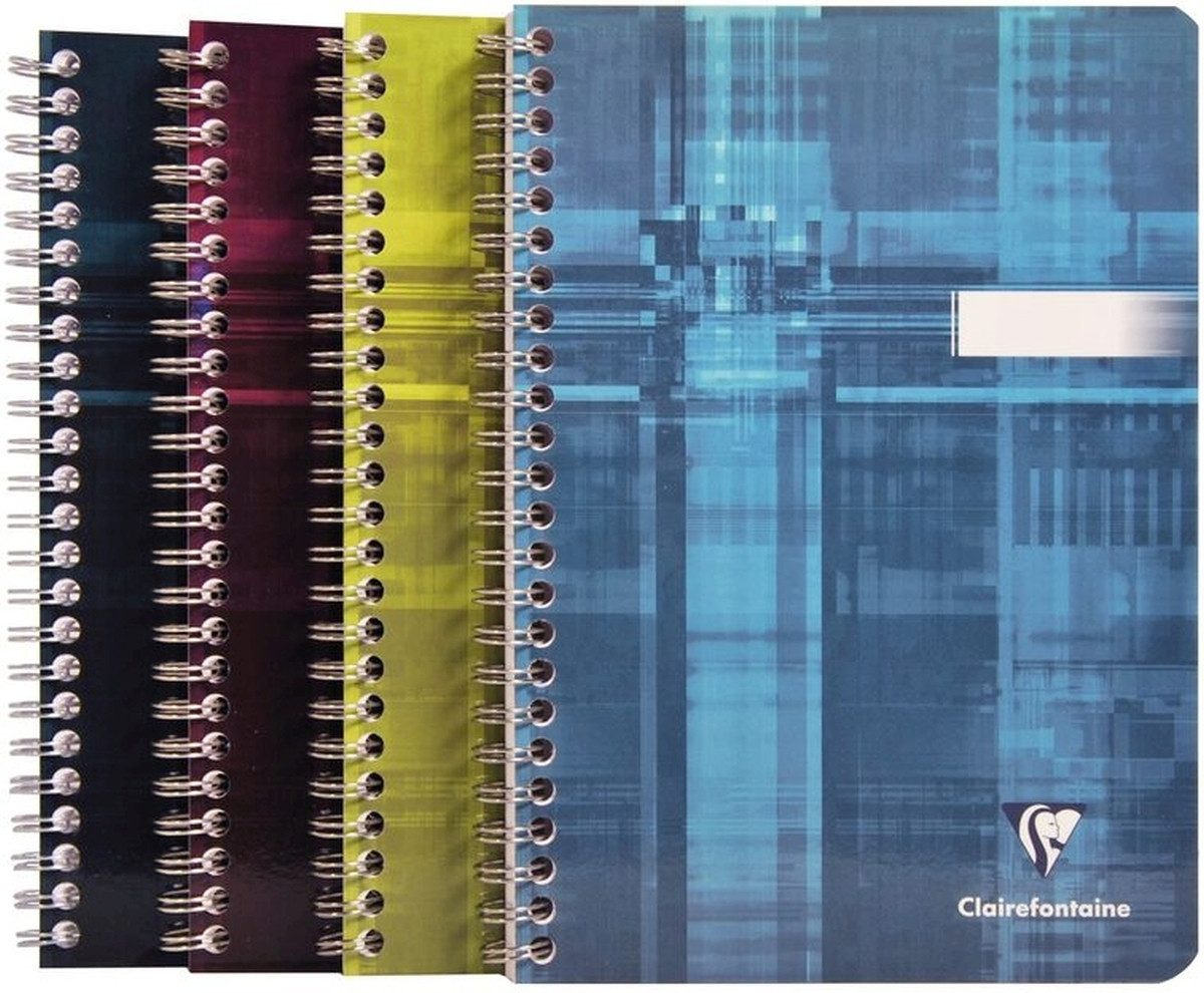 CLAIREFONTAINE Notizbuch Spiralbuch A5 kariert 90 Blatt farbig sortiert