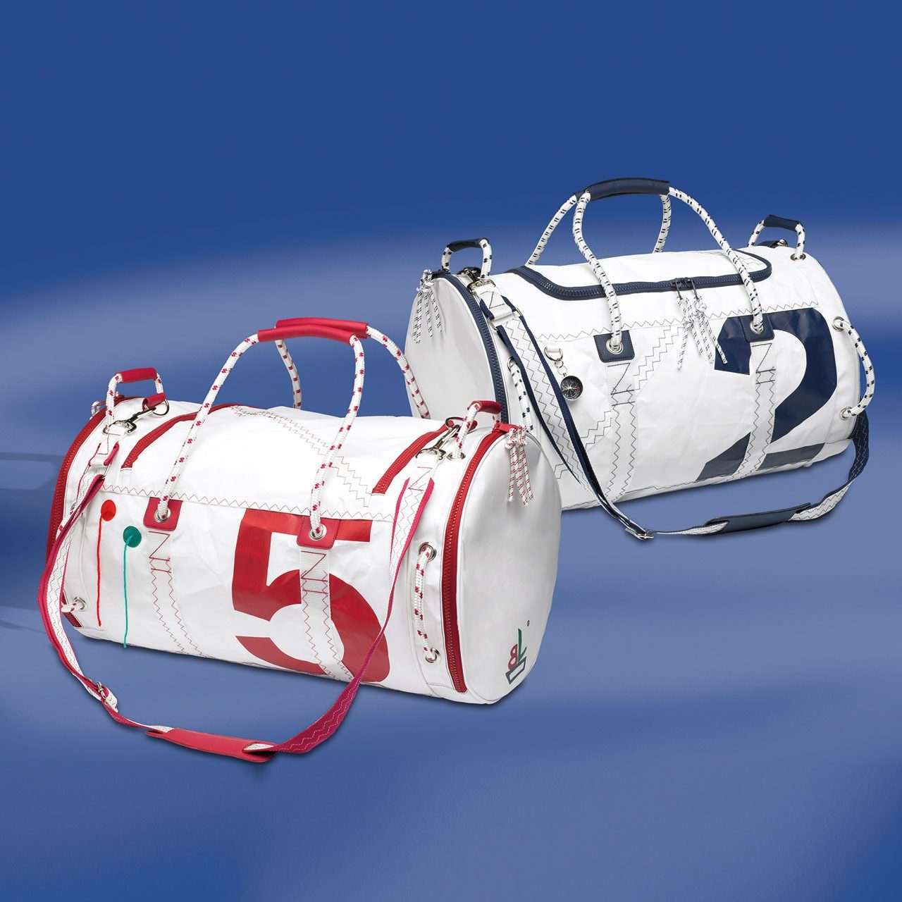 Trend Marine Reisetasche Sea Mate Segeltasche Weiß/Rot aus Segeltuch