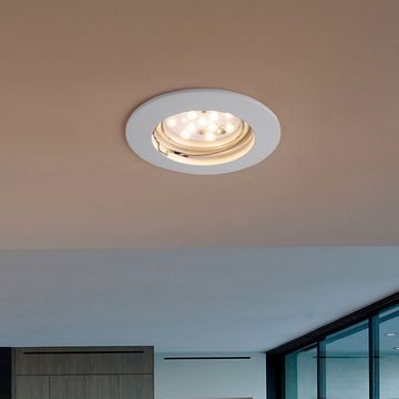Nordlux LED Einbaustrahler, LED-Leuchtmittel fest verbaut, Warmweiß, Einbaustrahler Deckenlampe Einbauspot rund weiß Wohnzimmerlampe 3x