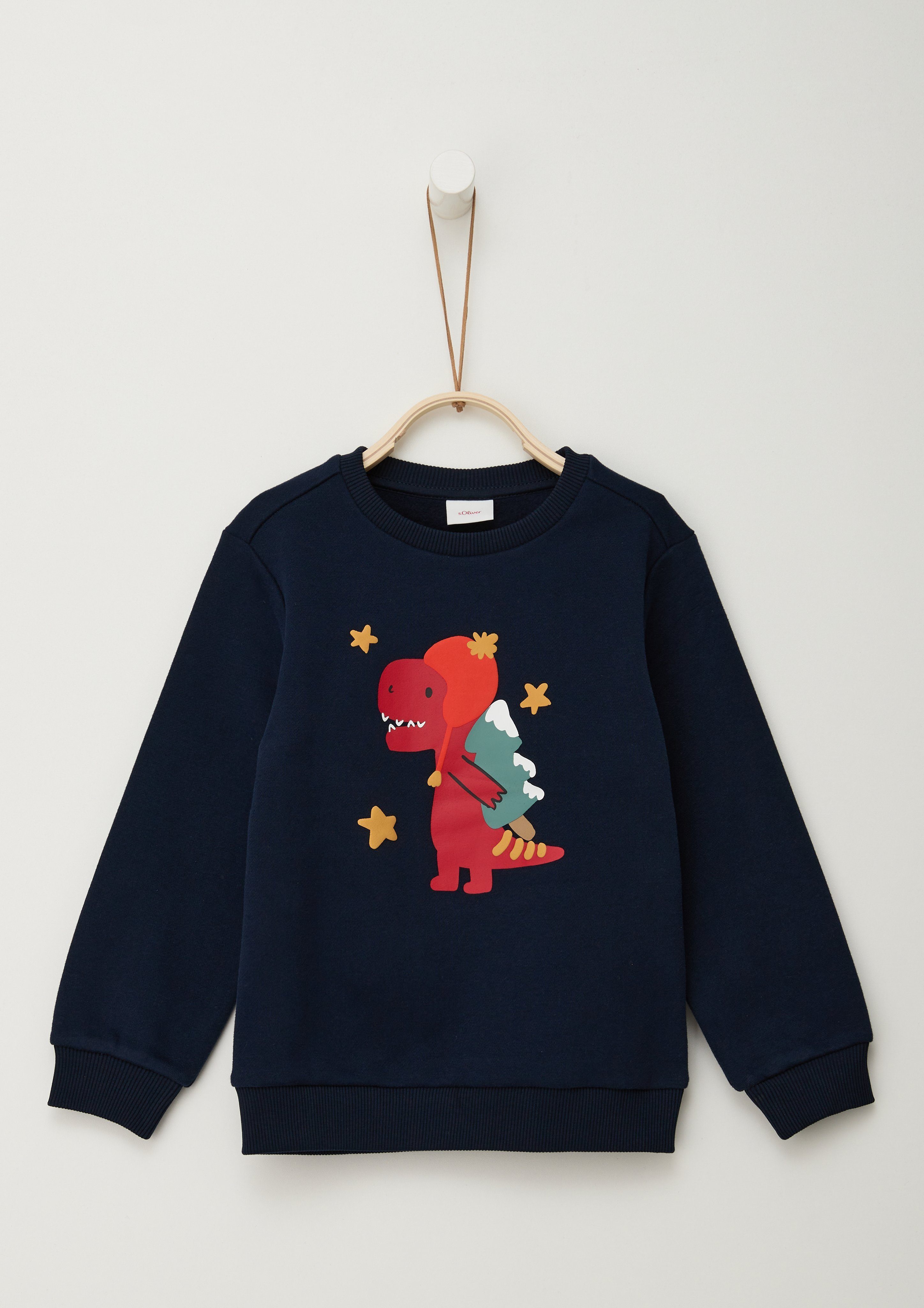 mit Frontprint navy Junior s.Oliver Sweatshirt