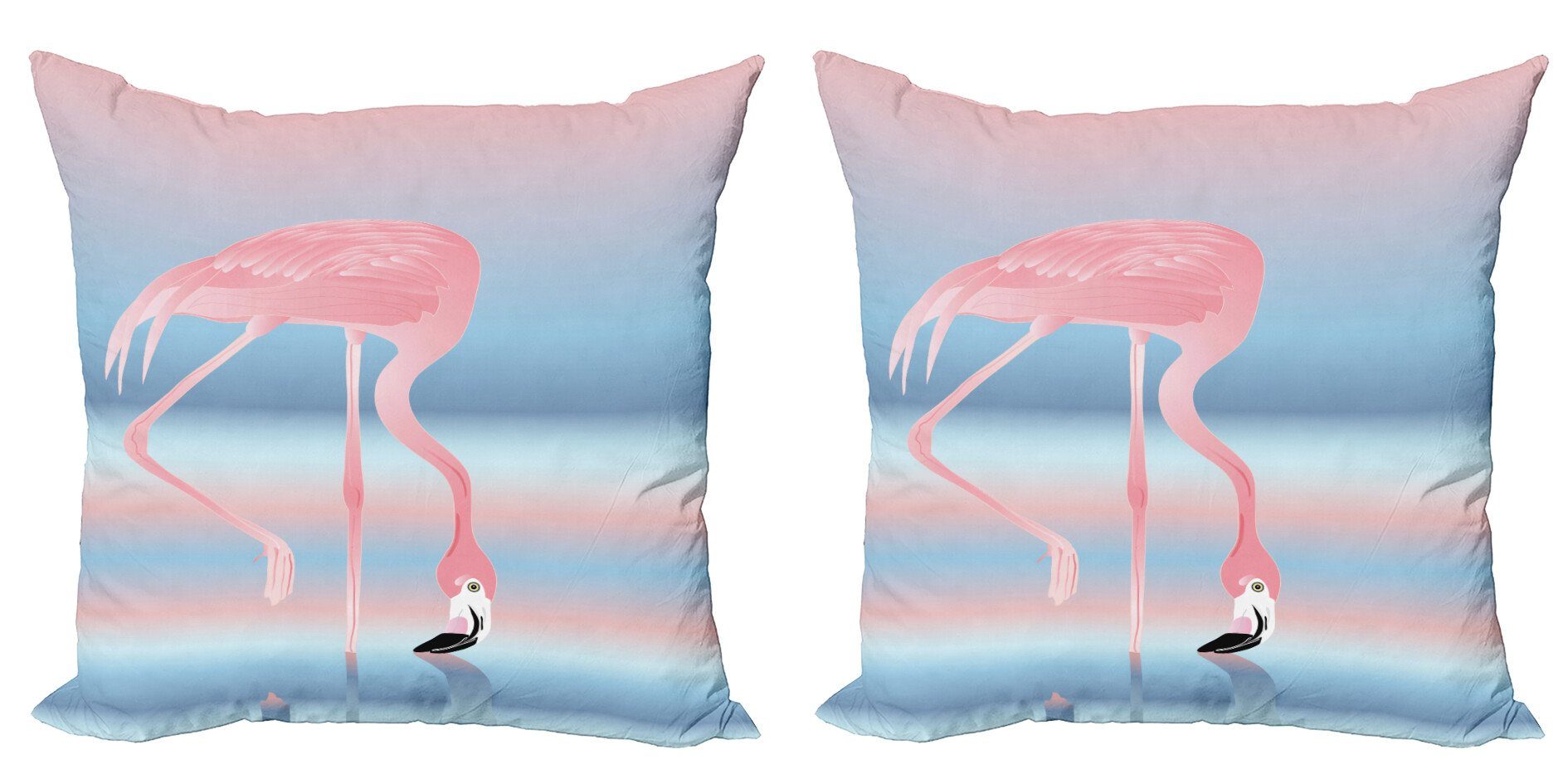 Kissenbezüge Modern Accent Doppelseitiger Digitaldruck, Abakuhaus (2 Stück), Flamingo Vögel in Love See