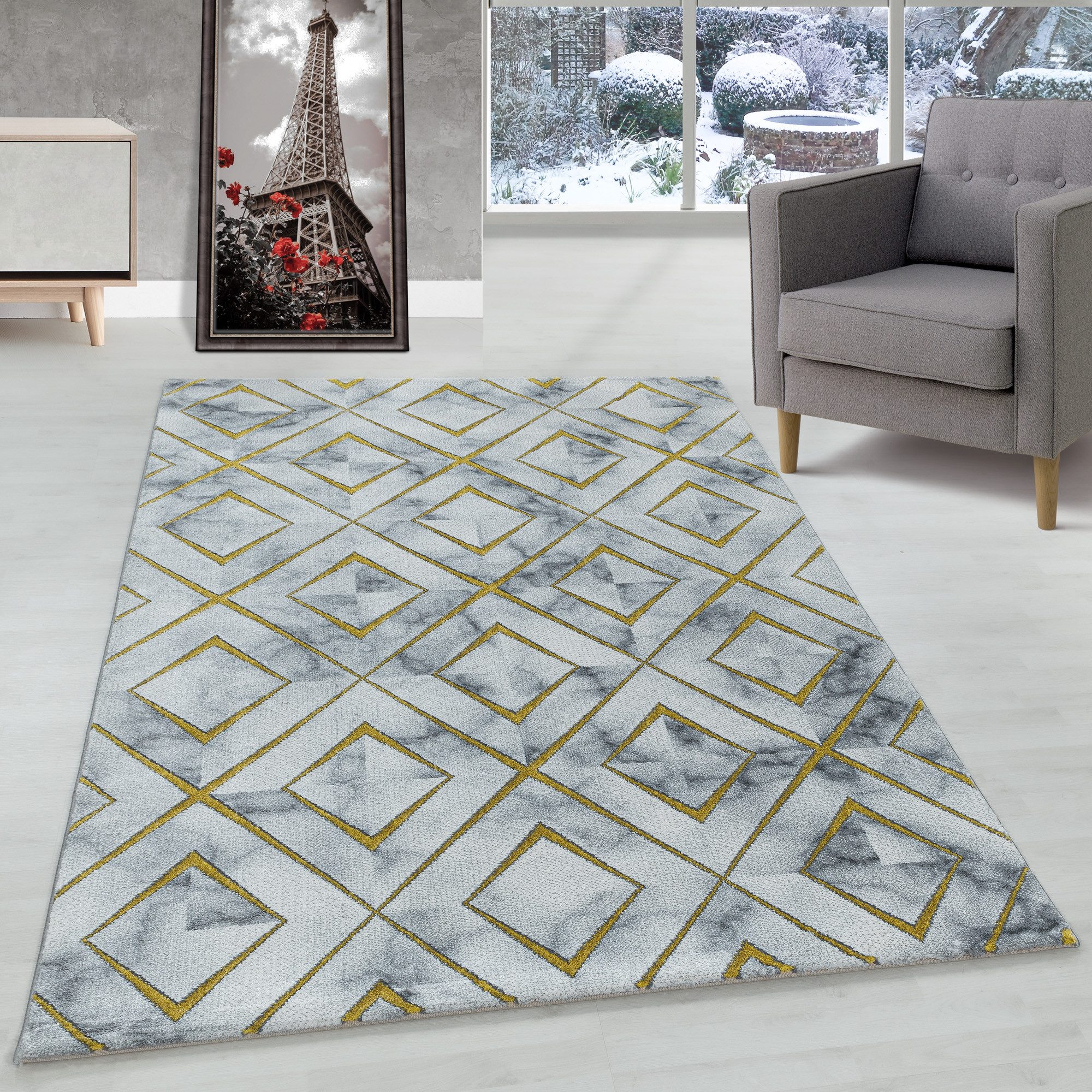 Carpettex Designteppich Marmor Design, Rechteckig, Höhe: günstig online kaufen