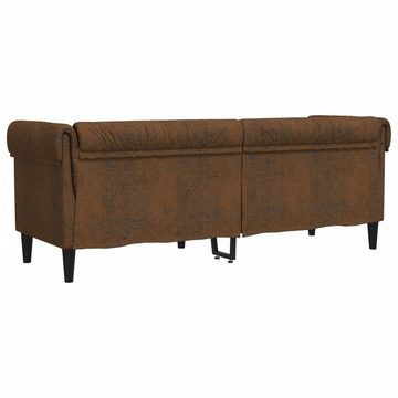 vidaXL Sofa Chesterfield-Sofa 3-Sitzer Braun Stoff