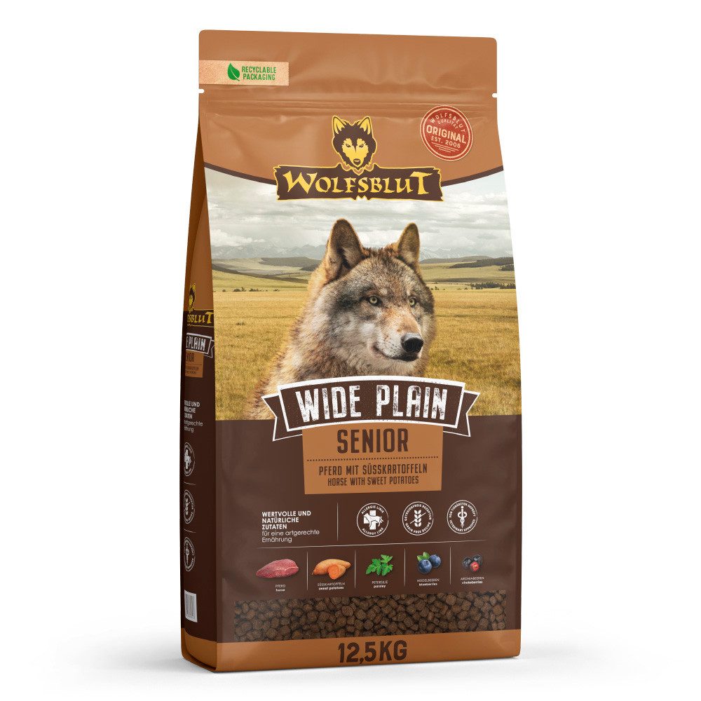 Wolfsblut Wide Plain Senior - hochwertiges, getreidefreies Trockenfutter, Trockenfutter für: Hunde