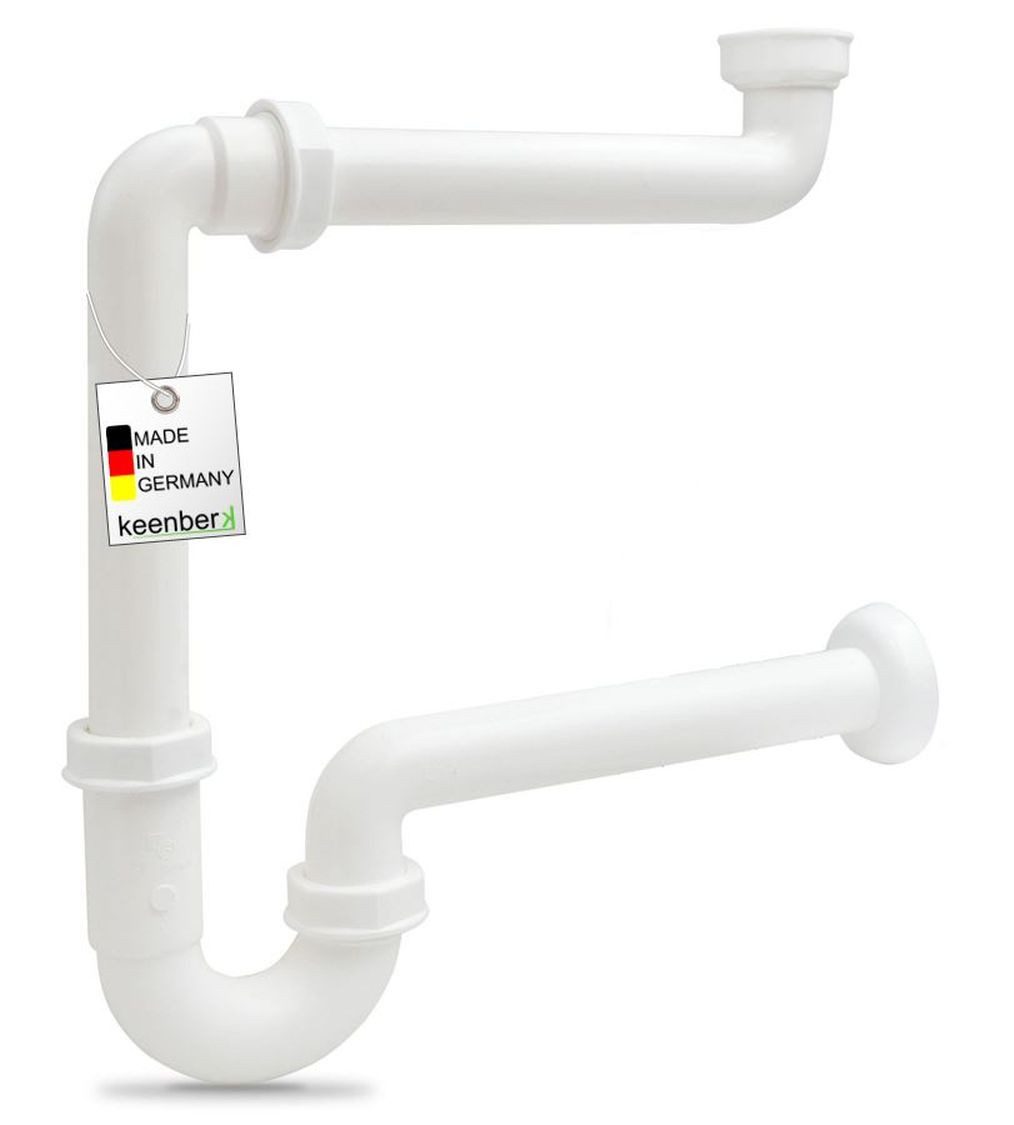 keenberk Siphon 1 1/4 Zoll mit 40 mm Anschluss für Waschbecken Spüle Küche Bad von keenberk