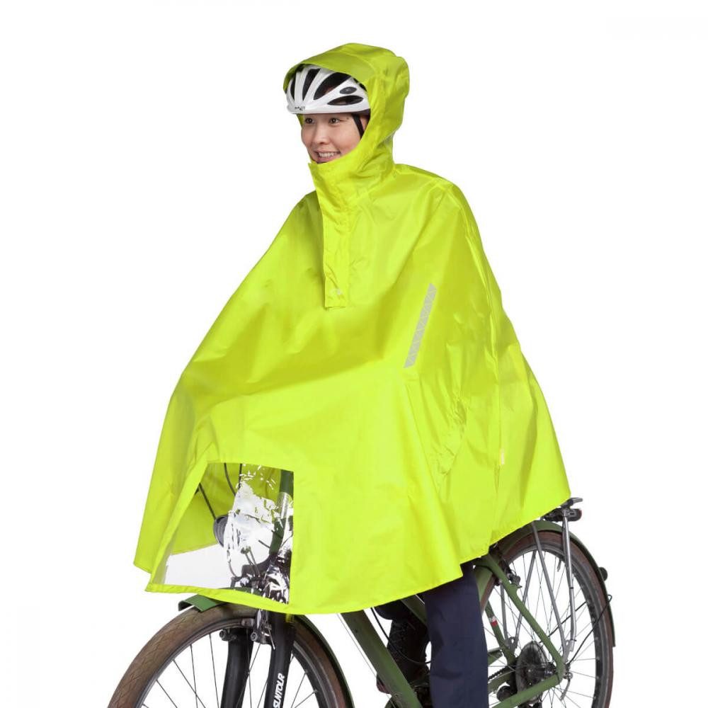 Regenponcho Bike Poncho - Wasserdichter Fahrrad-Cape mit Kapuze und Sichtfenster