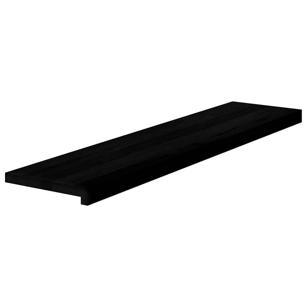 vidaXL Stufenmatte Treppenstufen 4 Stk. Dunkelbraun 110x25x2 cm Massivholz Eiche, Rechteckig, Höhe: 2 mm