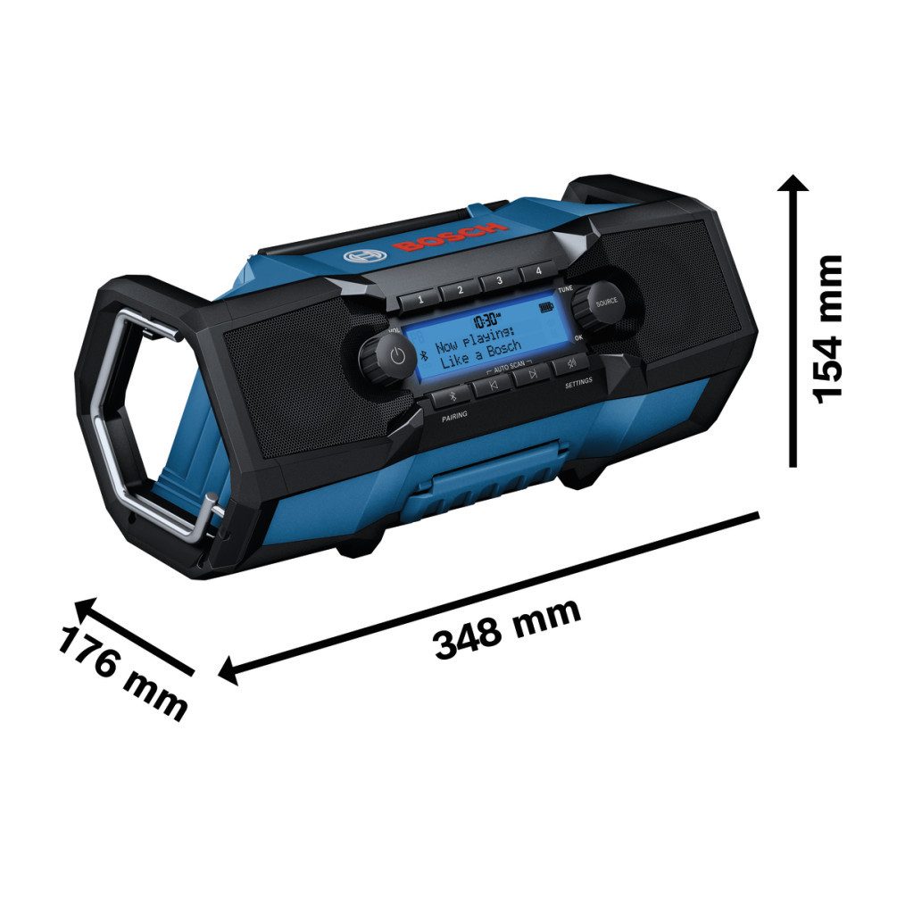 BOSCH PRO GPB18V-3SC Radio DAB+ Bluetooth FM Baustellenradio (Digitalradio (DAB), FM-Tuner)
