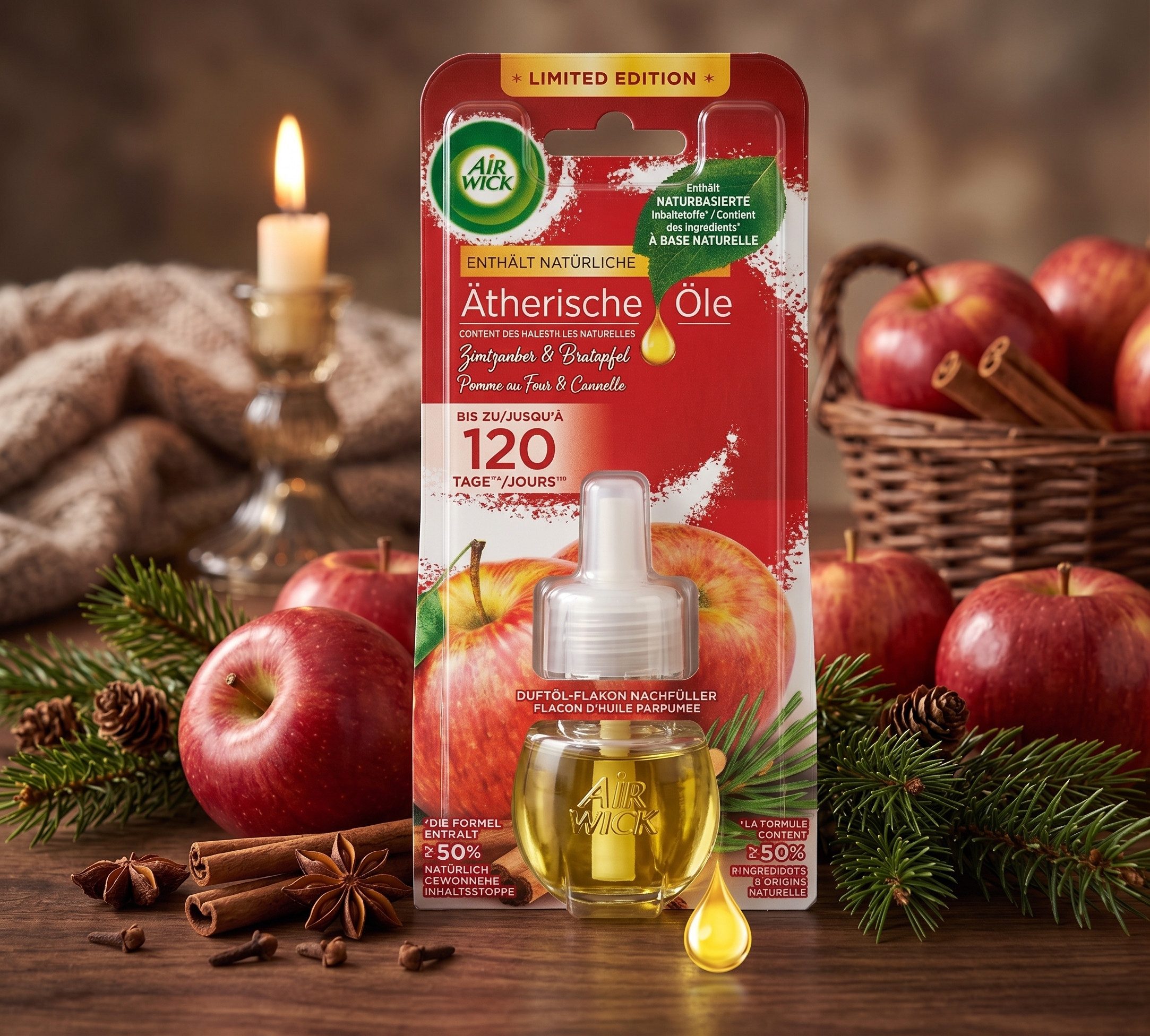Air Wick Raumduft Air Wick Duftölflakon Zimtzauber Bratapfel Nachfüller 19ml