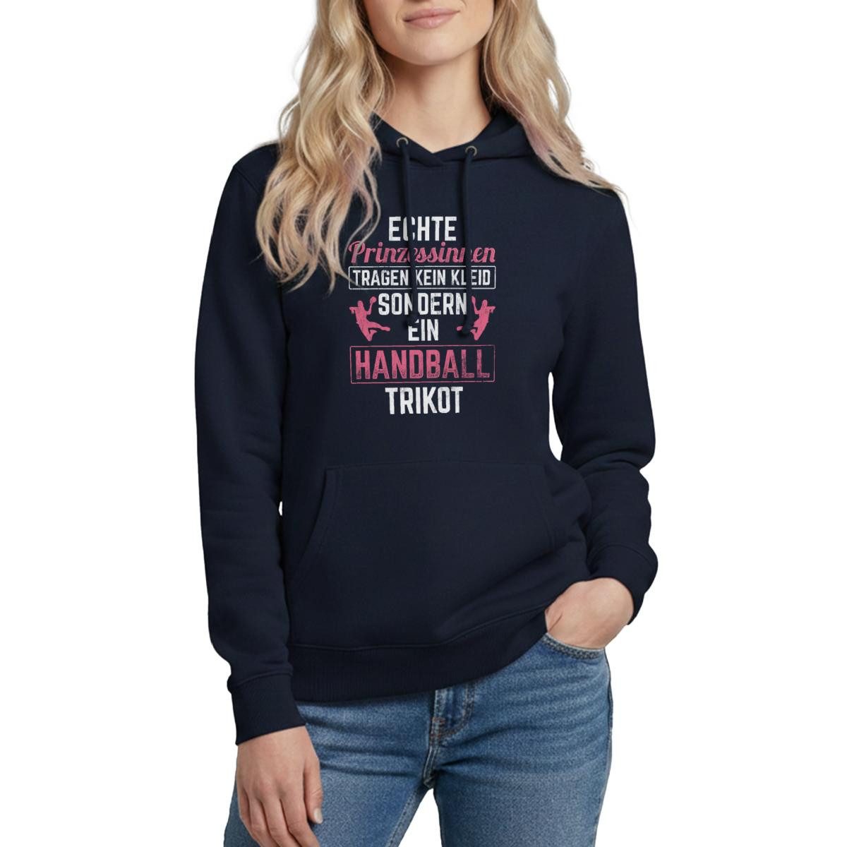 Spreadshirt Hoodie Handball Echte Prinzessinen Tragen Ein Trikot Damen Hoodie (1-tlg)