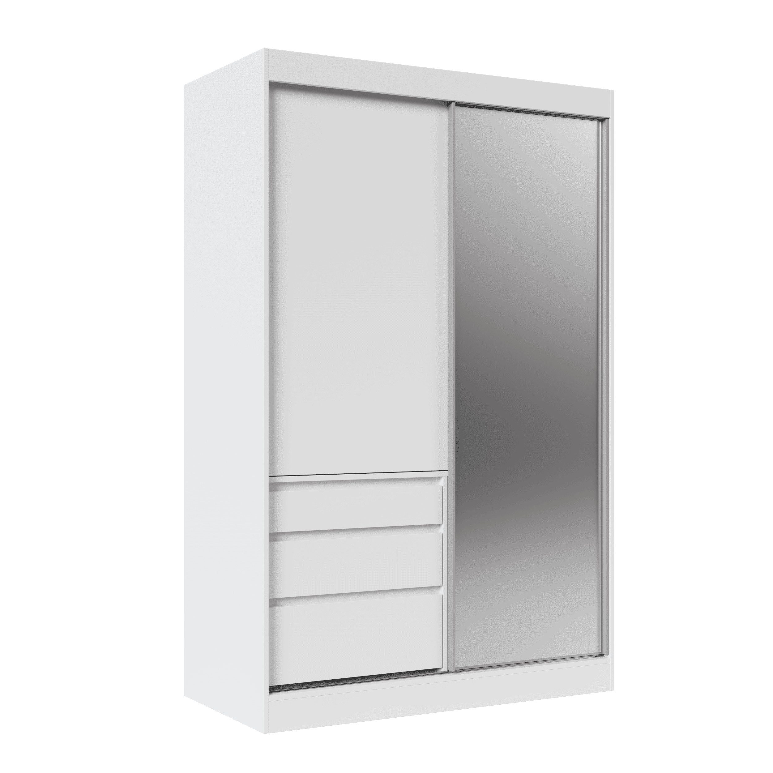 MOEBLO Schiebetürenschrank Havero (Schwebetürenschrank Schrank Garderobe Schiebtüren Schlafzimmer, Wohnzimmerschrank mit Spiegel, Moderner Kleiderschrank mit Spiegel, Schubladen & Kleiderstange) (BxHxT): 140/180 x 216 x 65 cm