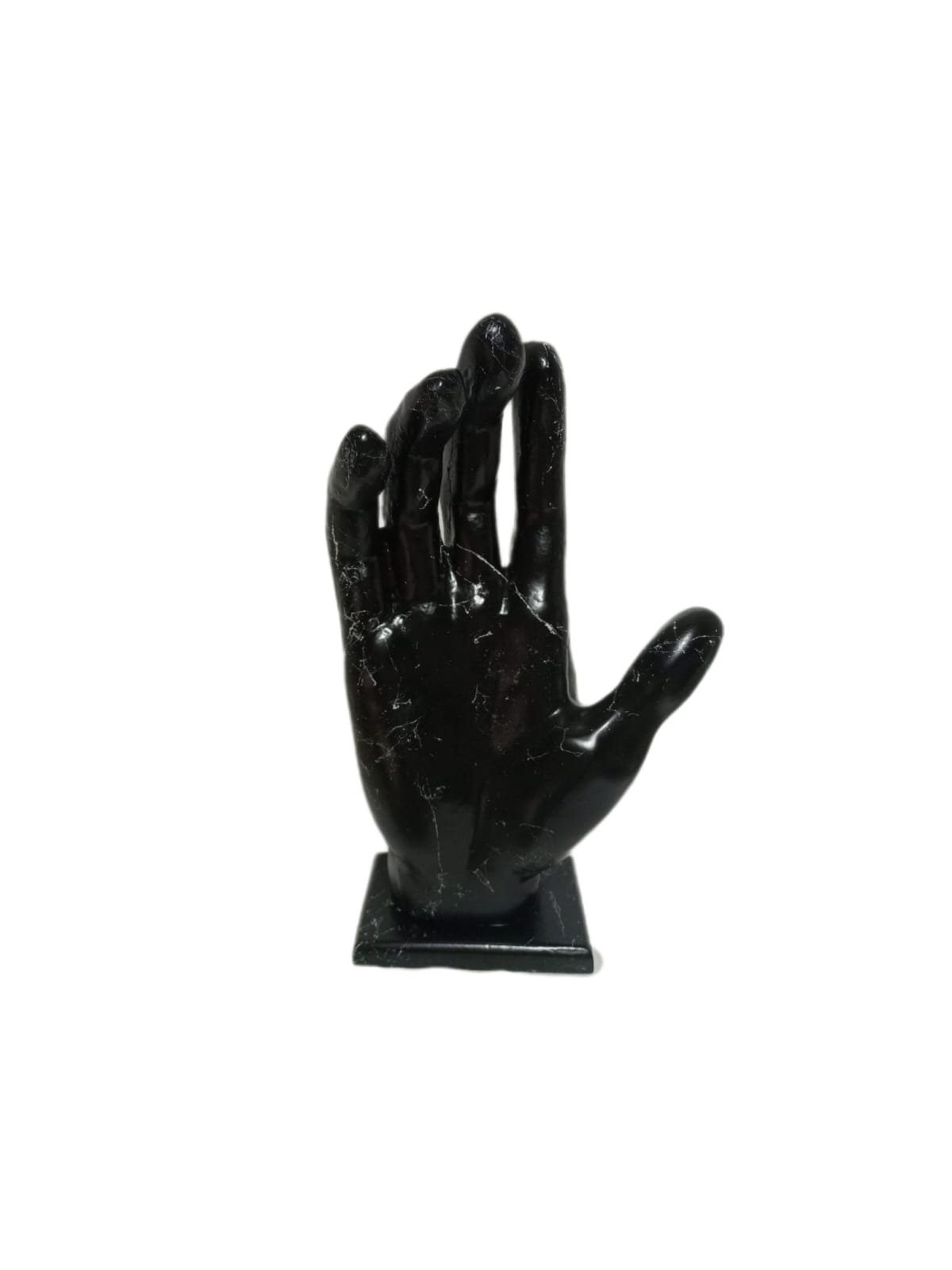 moebel17 Dekofigur Skulptur Hand Schwarz Marmoroptik, Dekofigur aus Polyresin | Dekofiguren